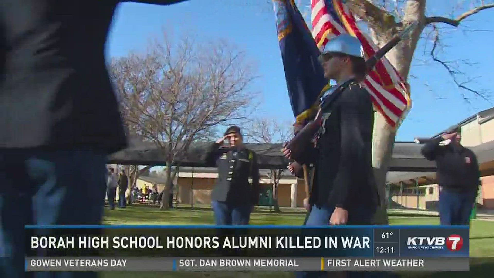 Students took part in a Veterans Day ceremony on campus.