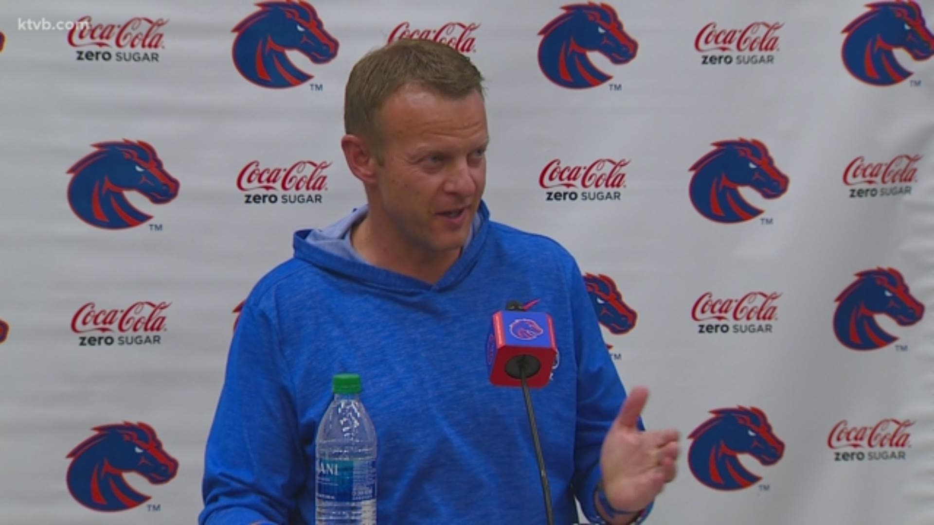 In his weekly press conference, Harsin explains how the Broncos are getting ready for the Utah State Aggies and what will be like playing against one of his old OCs.