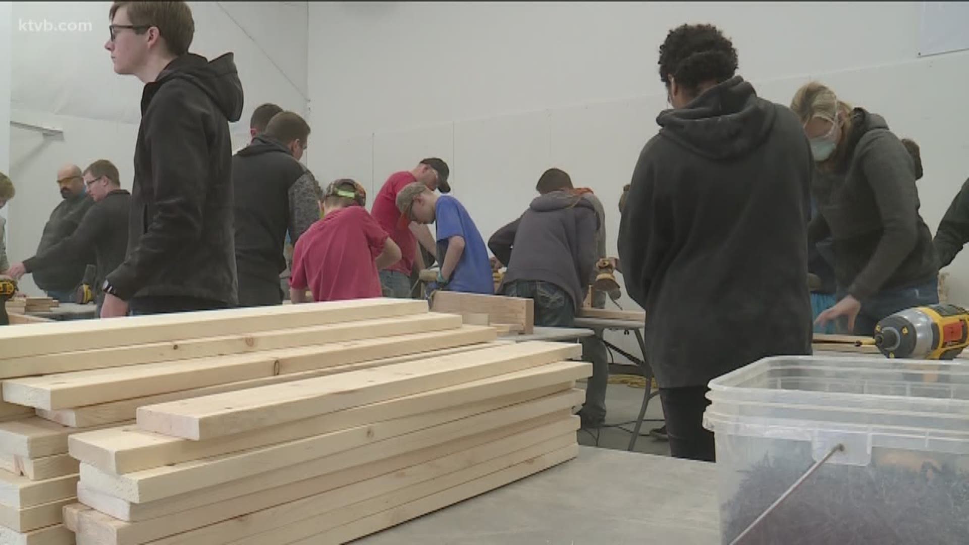 The charity hopes to build 200-300 bunk beds at their new warehouse for families in need throughout the Treasure Valley.