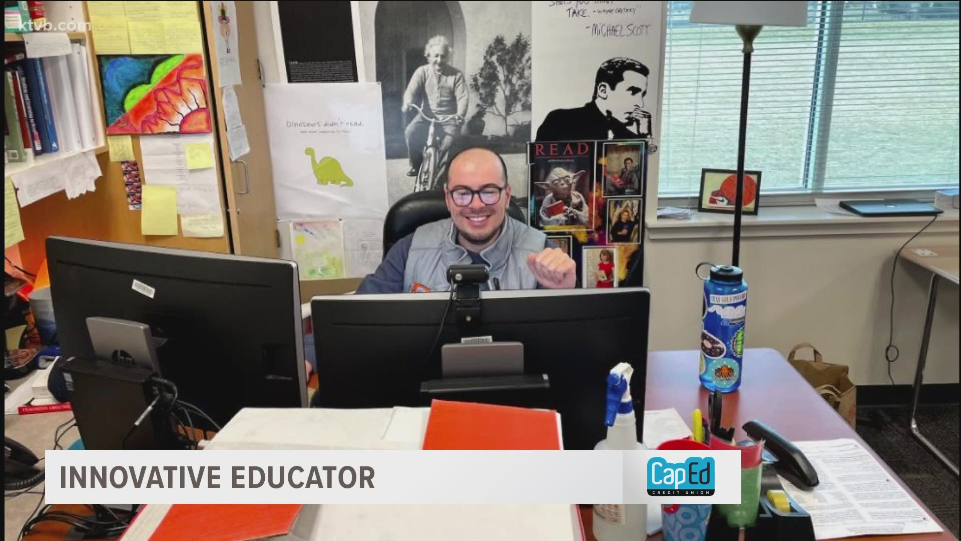 Boise teacher Justin Mings improved student engagement by creating theme days, including Meme Mondays, Weird Fact Wednesdays and Funny Fridays.