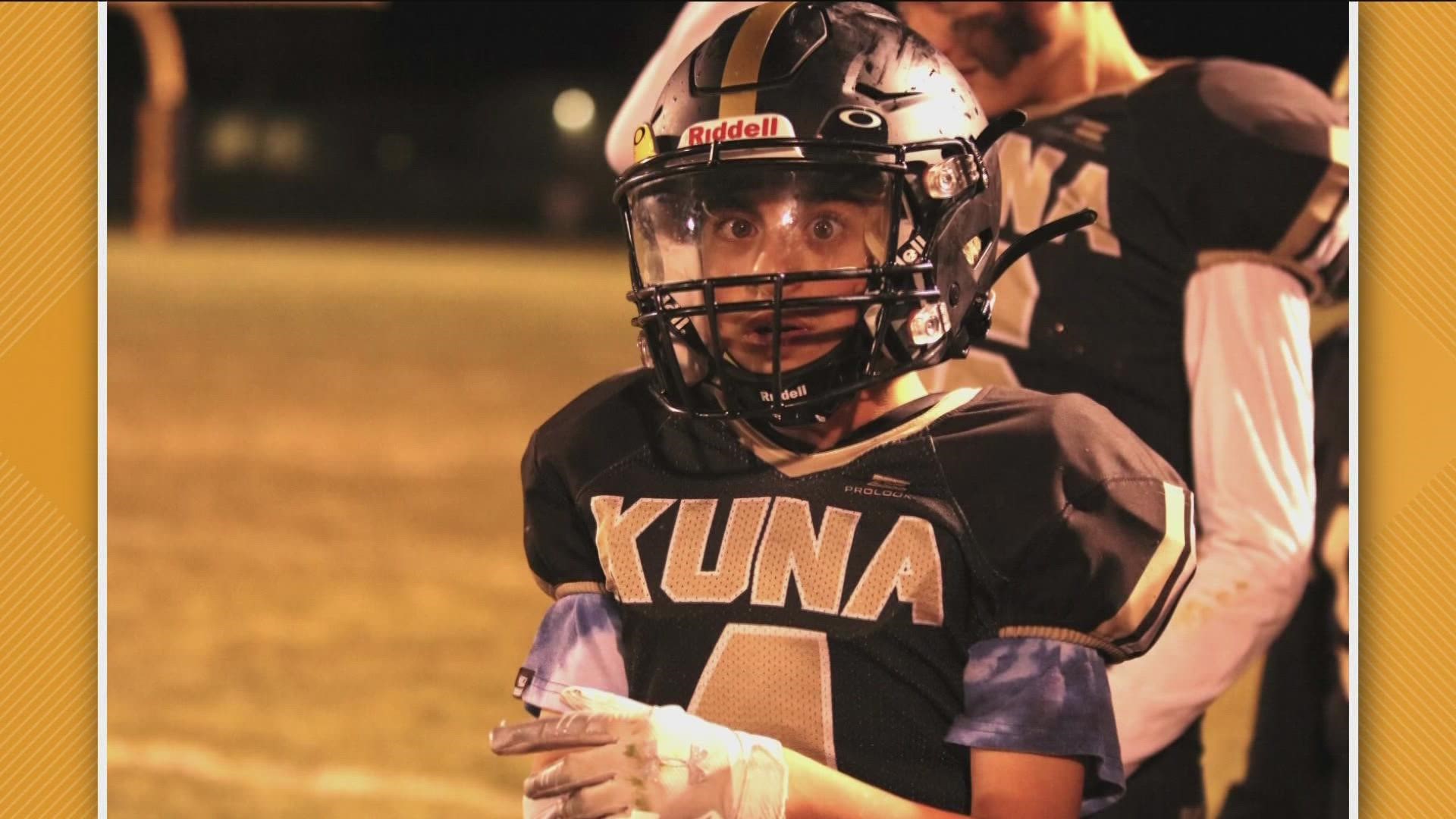 Sione Smith loves football, but medical conditions keep him off the field. The Kuna High team came up with something special.