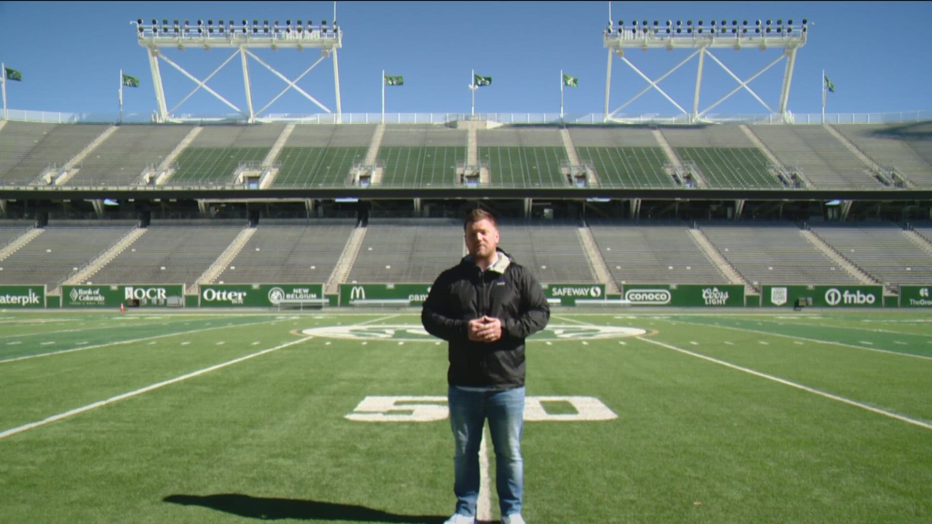 KTVB Sports Director Jay Tust takes a tour of Canvas Stadium, the home of Colorado State football, prior to Saturday's battle between the Broncos and Rams.