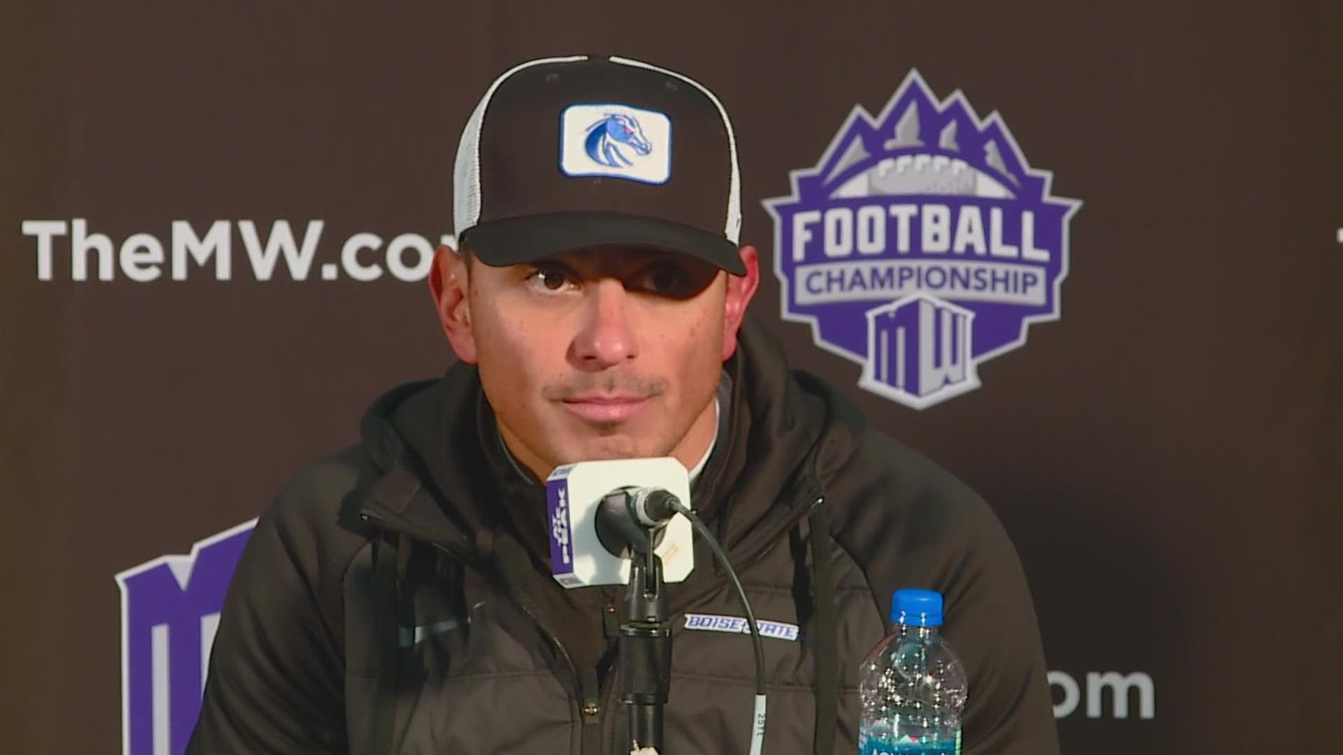 Boise State head coach Andy Avalos evaluates the Mountain West Championship loss and discusses what is next for the Broncos during Saturday's press conference.