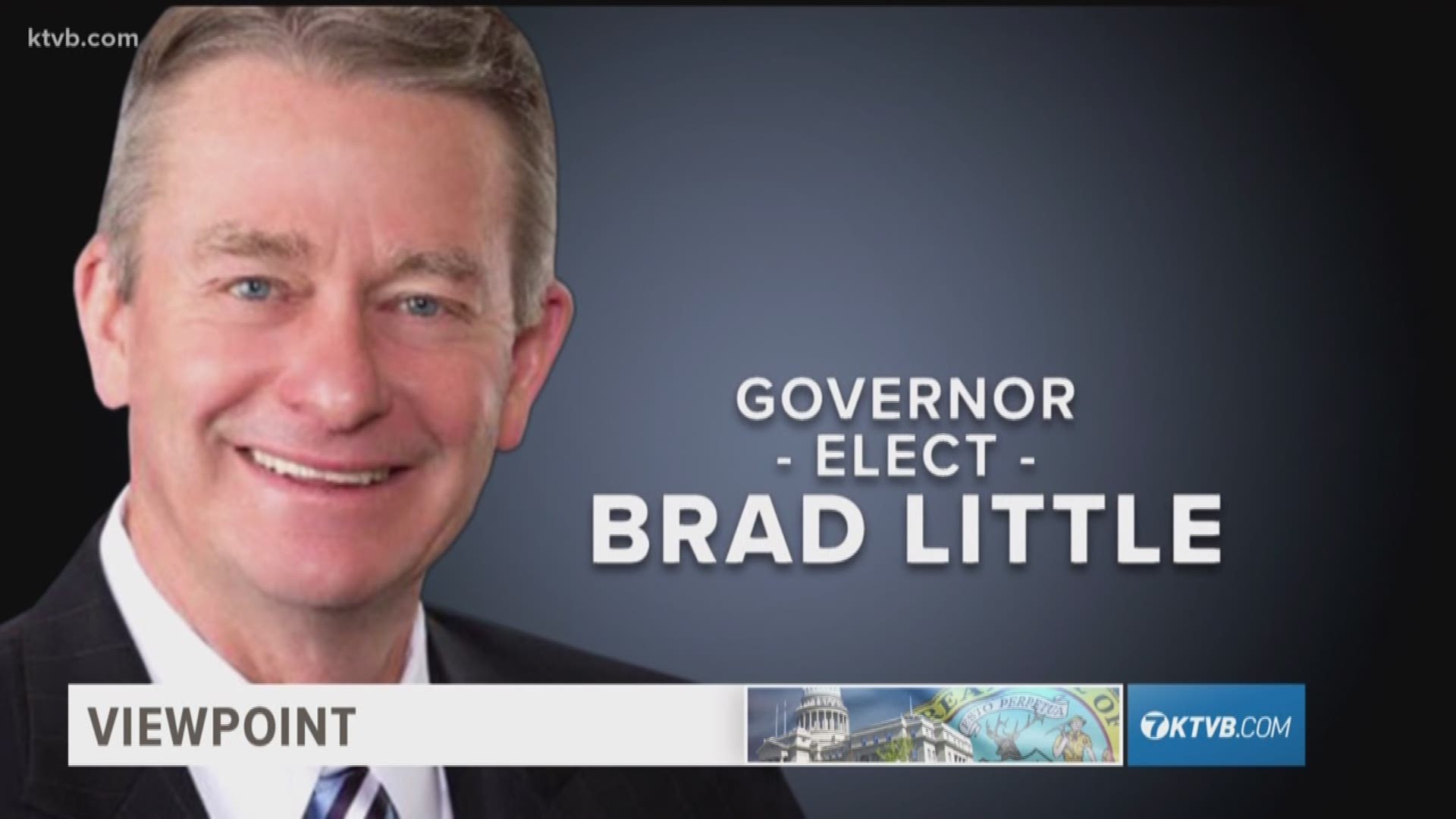 In the first time in 12 years, Idaho welcomes in a new governor after Republican Lt. Gov. Brad Little was elected to Idaho's highest office last month. Doug Petcash sits down with Gov.-Elect Brad Little to discuss what he has done to prepare to become Idaho's 33rd governor and how he will tackle Medicaid expansion after Prop 2 was passed by voters last month. The gubernatorial inauguration ceremony to officially welcome Idaho's new governor will take place on Friday, Jan. 4.
