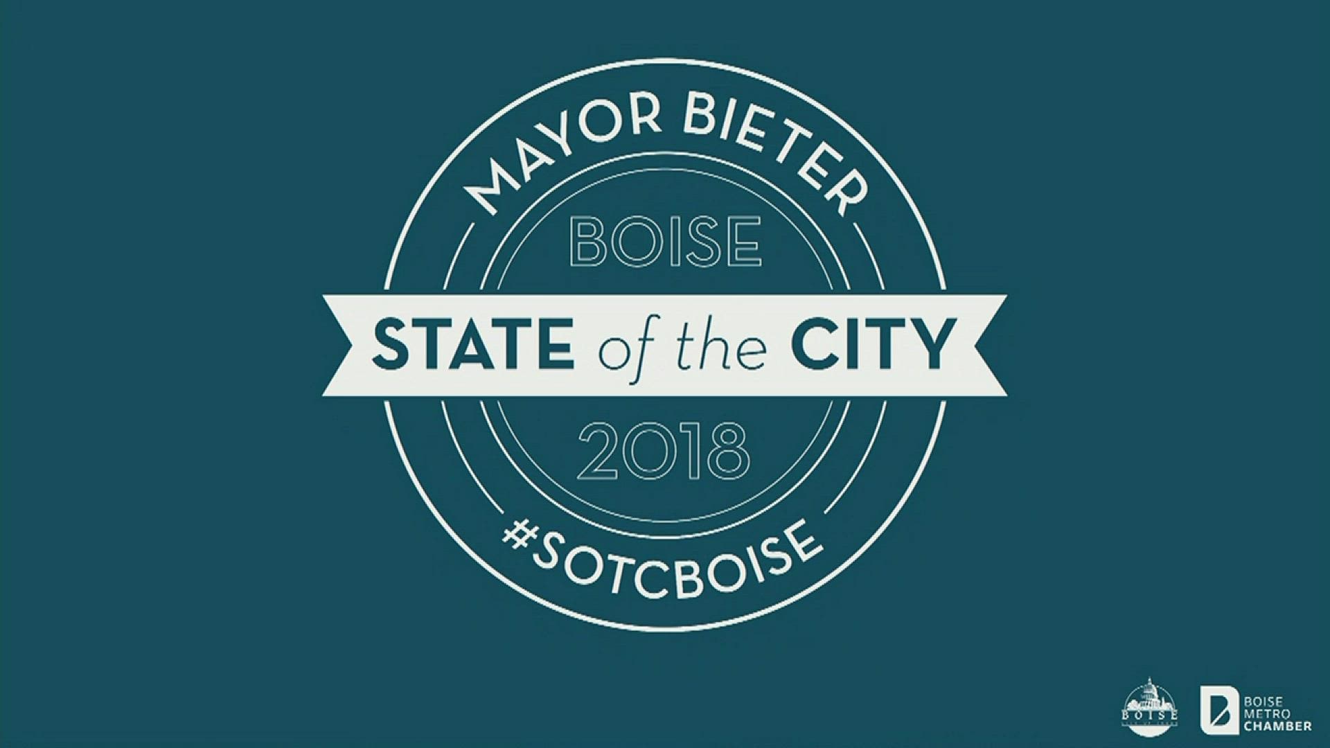 In his speech on September 12, 2018, at the Morrison Center, Mayor Dave Bieter touched on several topics, including public transportation, affordable housing, funding public schools and the much talked about downtown sports stadium