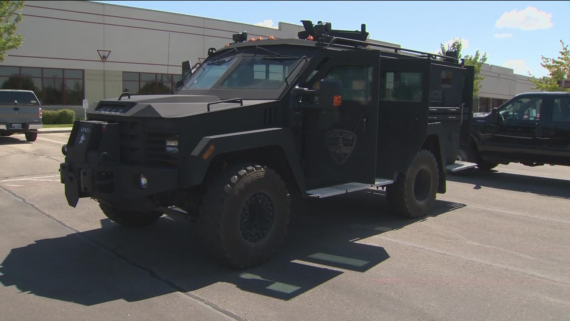 The department was previously using a surplus military vehicle. The new one will cost $377,000.