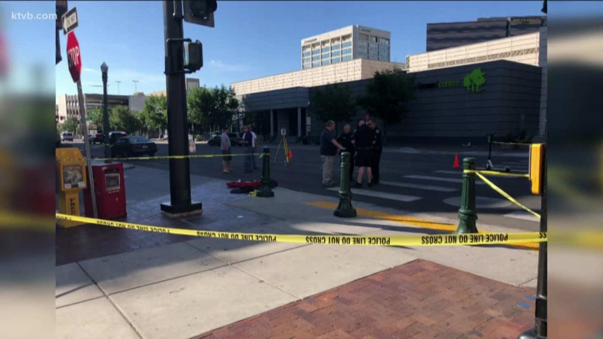 The crash happened Thursday afternoon at the intersection of 8th and Front streets in downtown Boise.