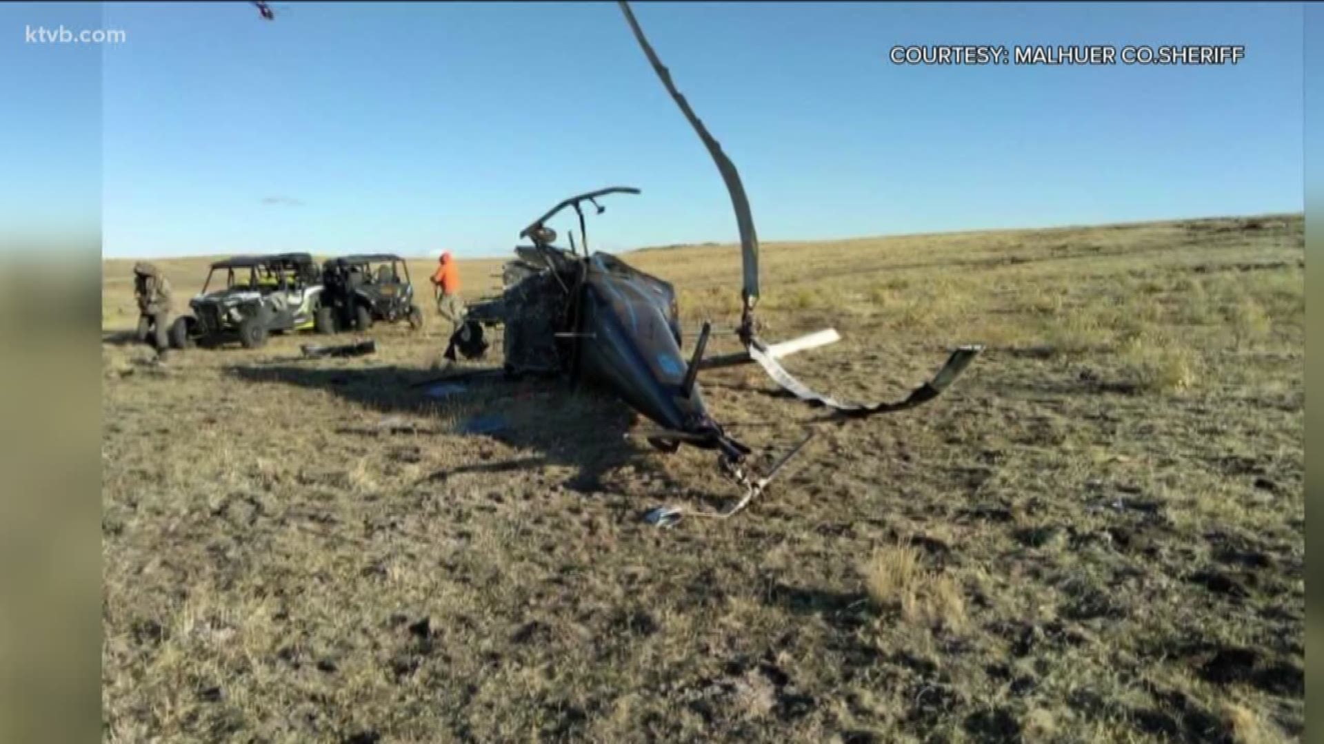 Authorities say the helicopter went down Friday afternoon. The man's daughter survived the crash.