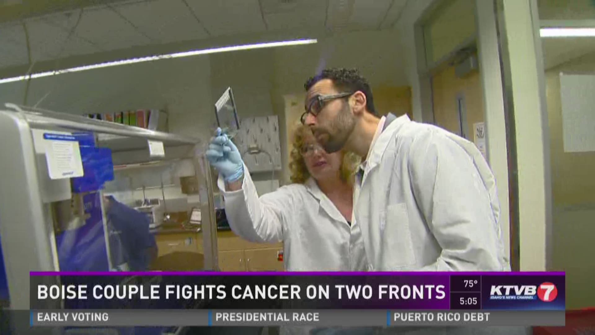 Diana Hughes is fighting breast cancer with help of researcher husband.