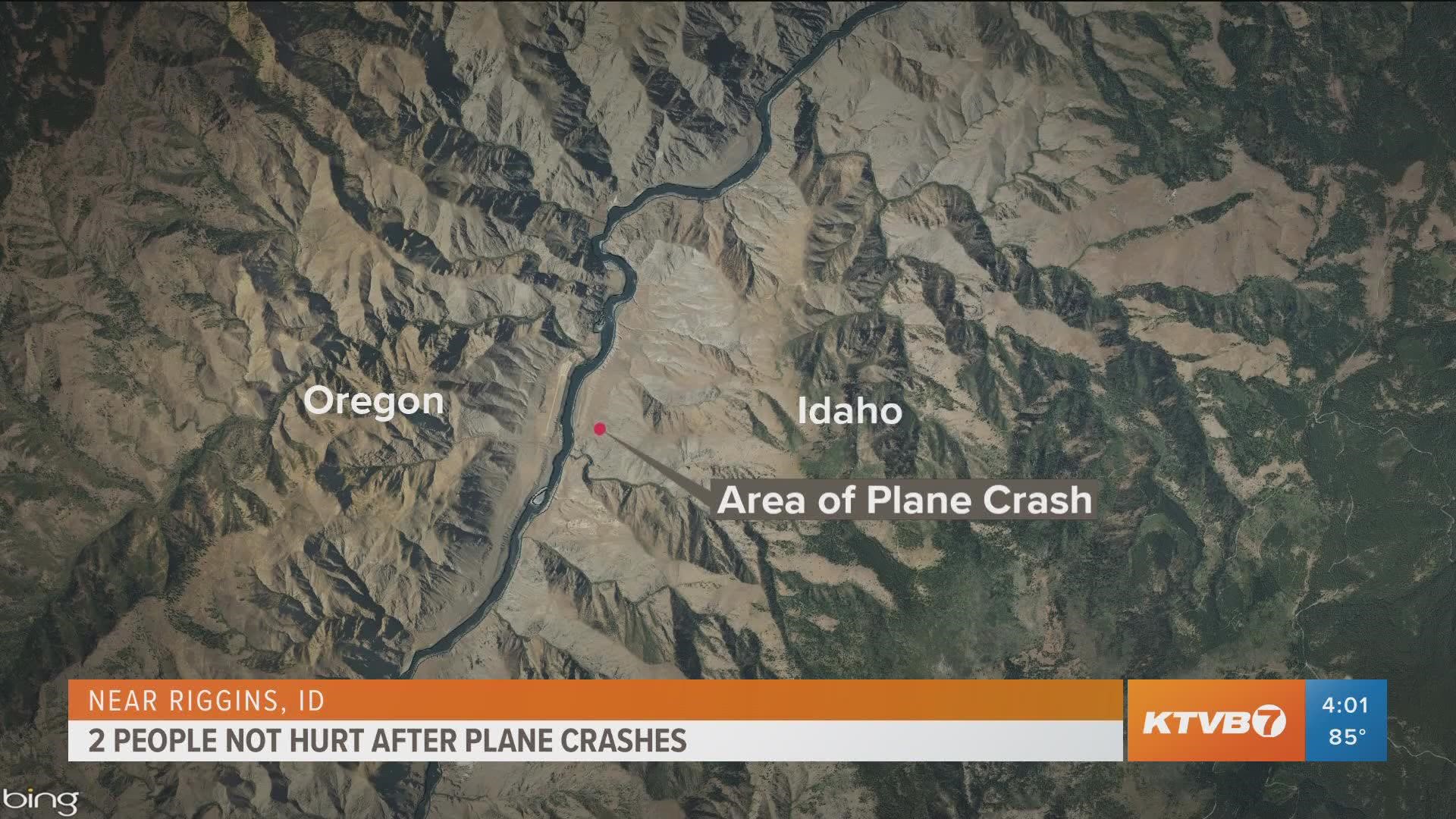 There were no injuries to the two occupants of the plane, who were flown to Lewiston by Life Flight. The crash occurred near Dry Gulch on the Snake River.