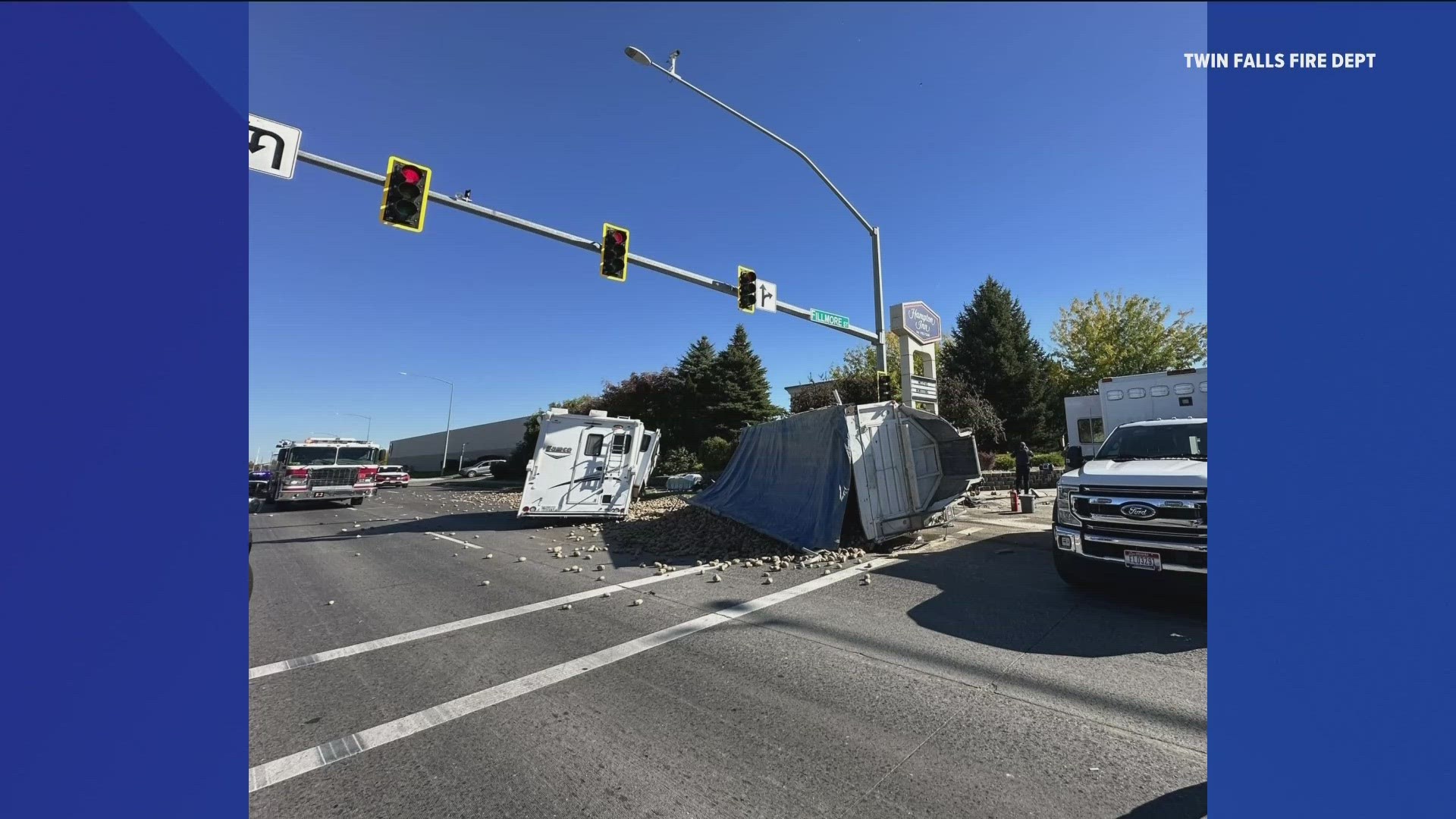 Potatoes Spill After 2 vehicle Crash In Twin Falls Ktvb