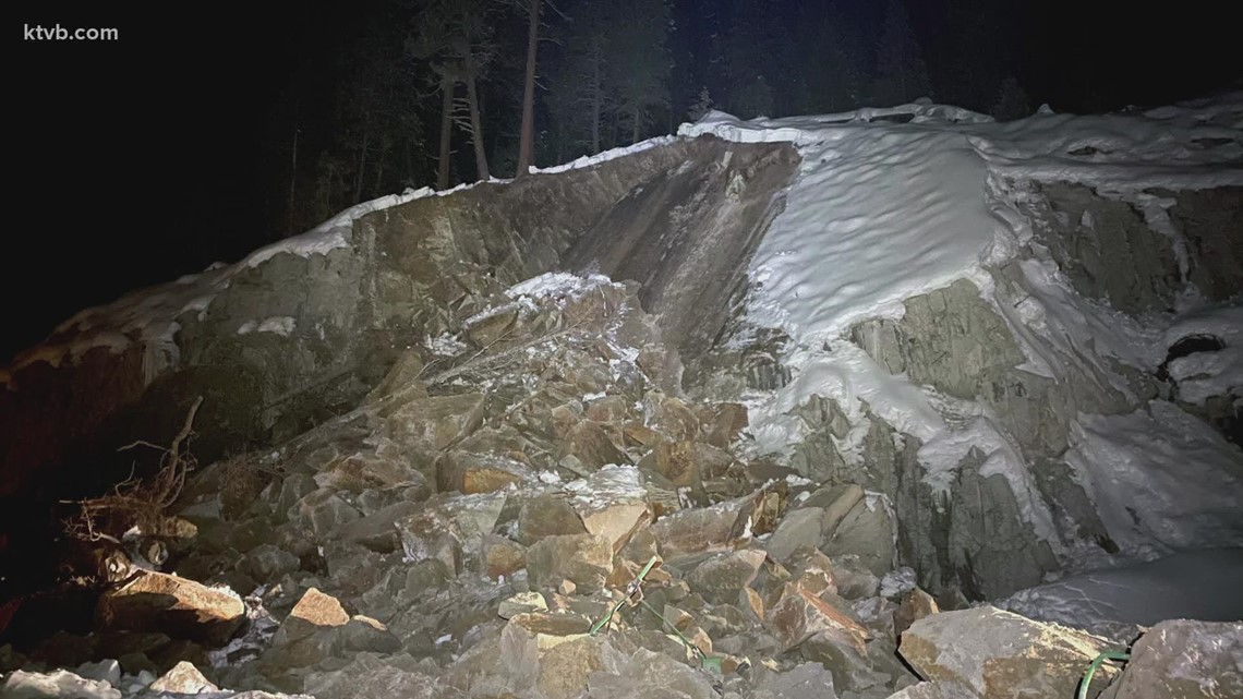 Highway 55 north of Smiths Ferry to reopen by 9 pm after rockslide over the weekend