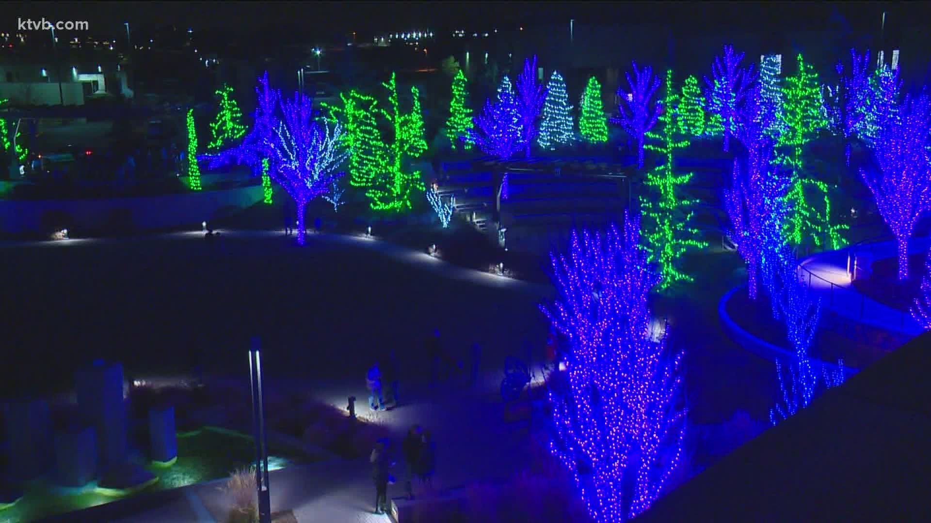 The light display covers more than 450 trees. It is open now and free to the public.