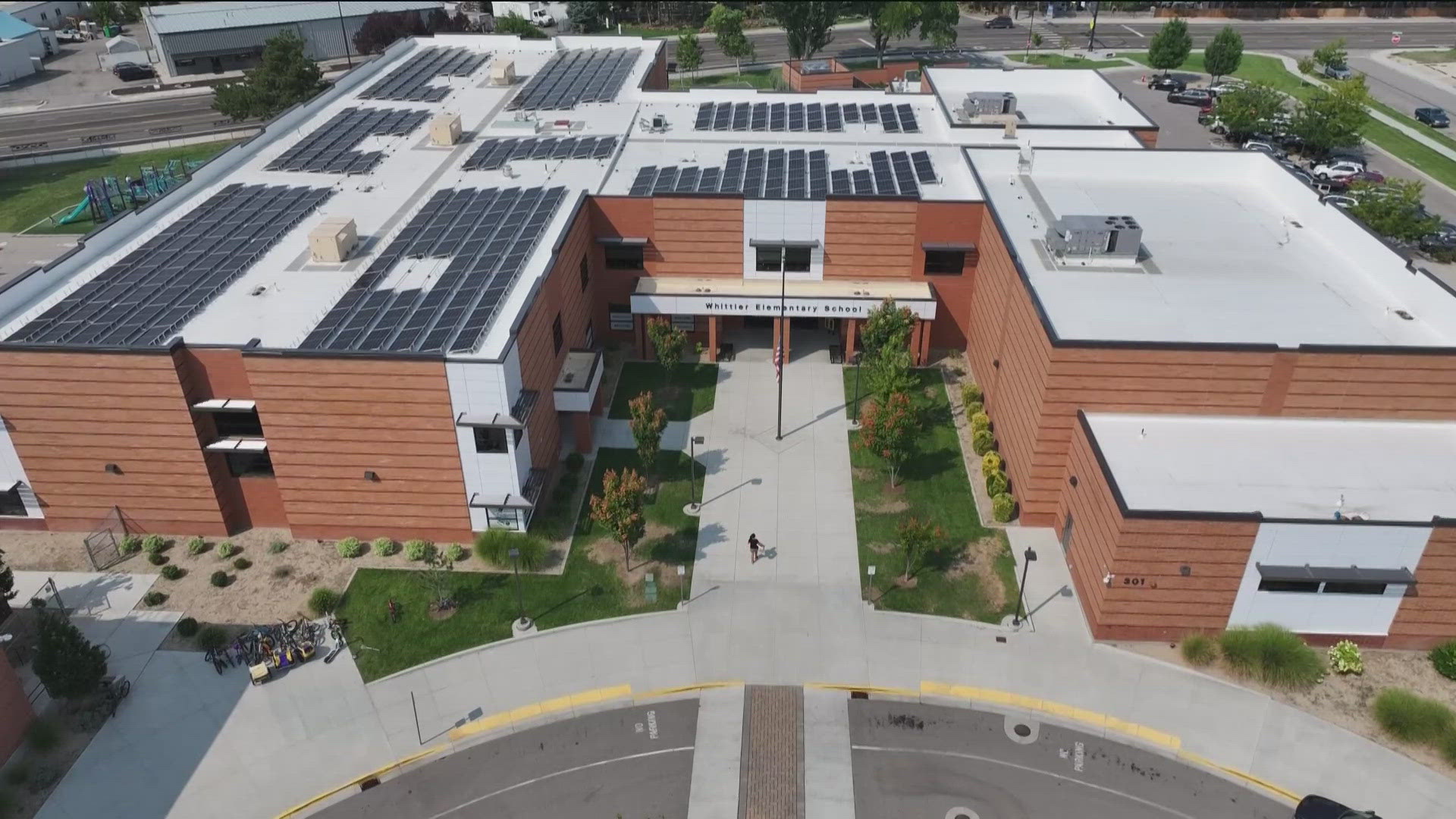 Whittier Elementary installed 340 solar panels, offsetting 53% of its power usage.