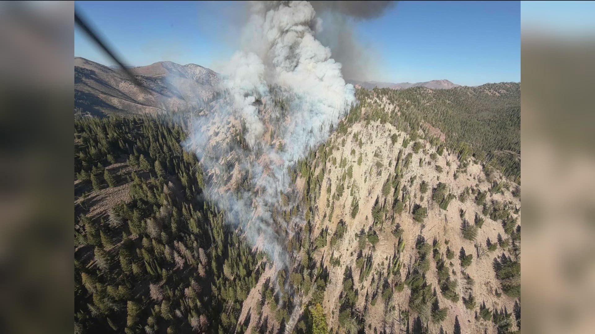 The Scratch Fire is located approximately two miles northwest of Pinyon Peak Lookout and is estimated at 20 acres.