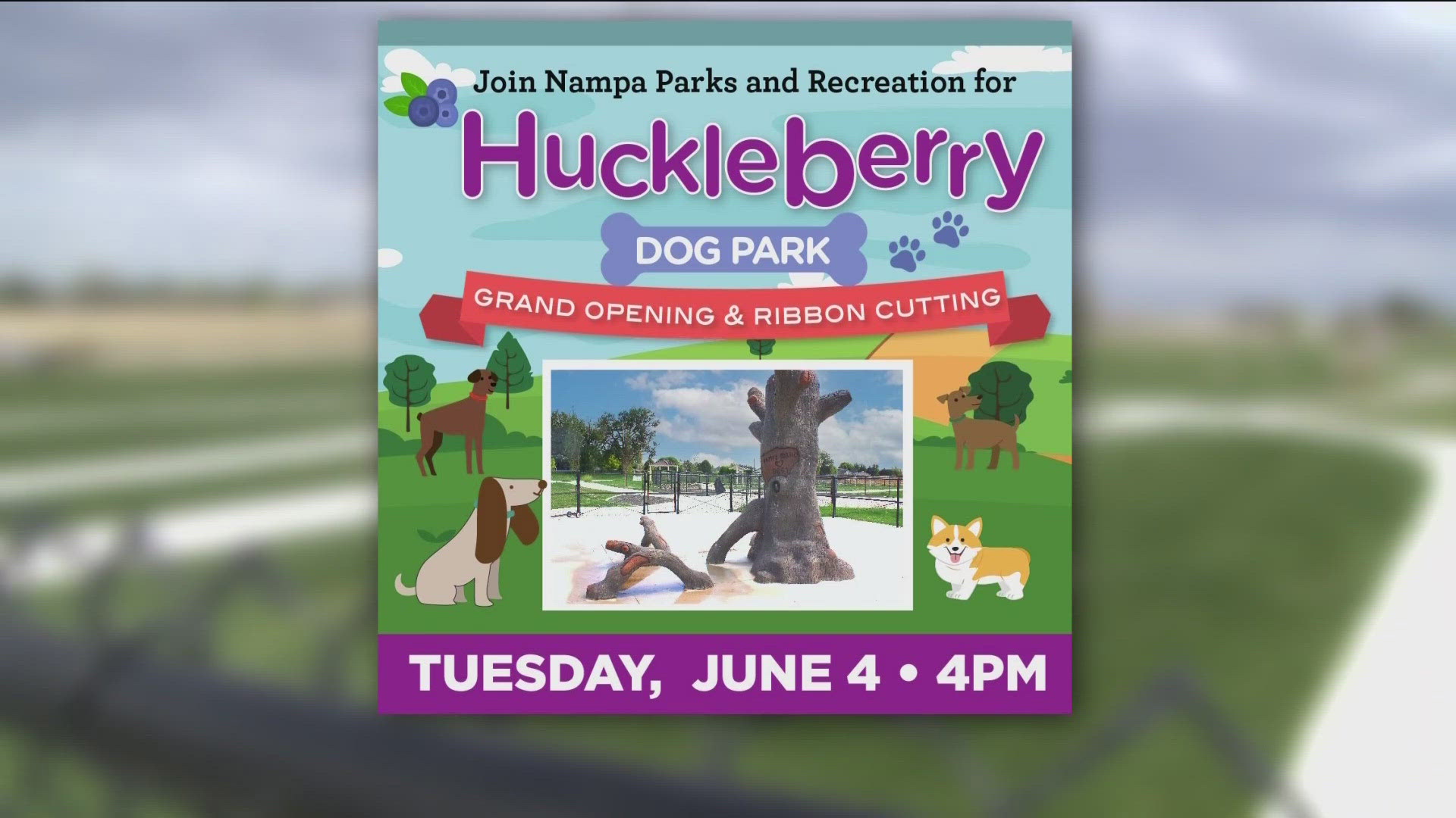 The city of Nampa will anticipates opening the Huckleberry Dog Park on June 4. The nine-acre and fully fenced dog park is located at 11370 Smith Ave.