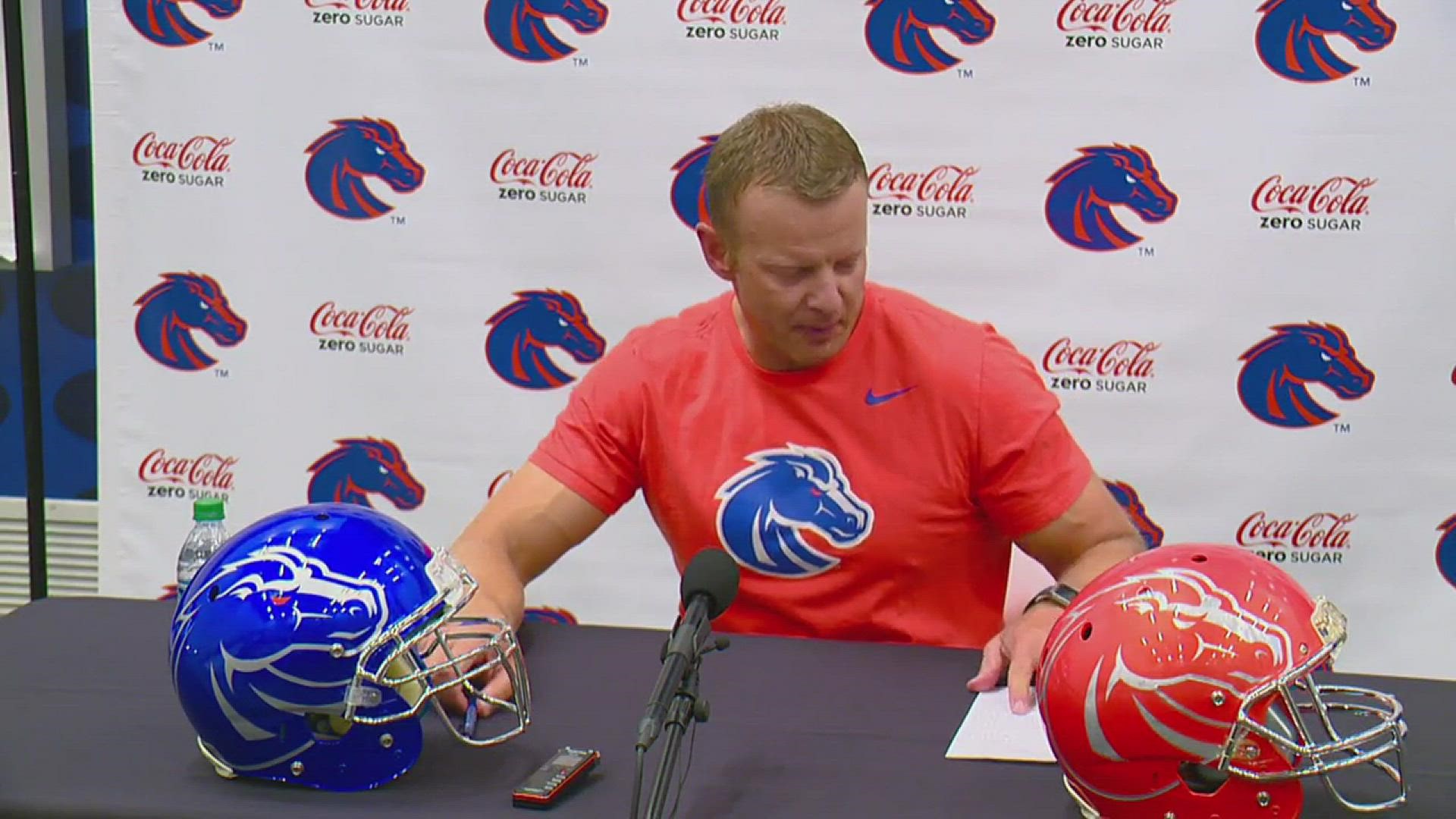 Boise State coach Bryan Harsin talks about this week's big road game against Oklahoma State.