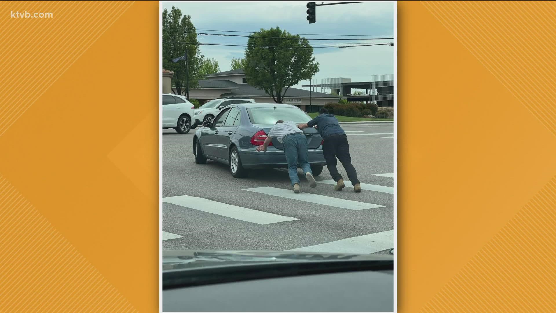 Good News: The two men helped the car out of traffic at Eagle Road and Overland Road. Also; Jacksons Food Stores raises more than $230,000 for Boys & Girls Clubs.