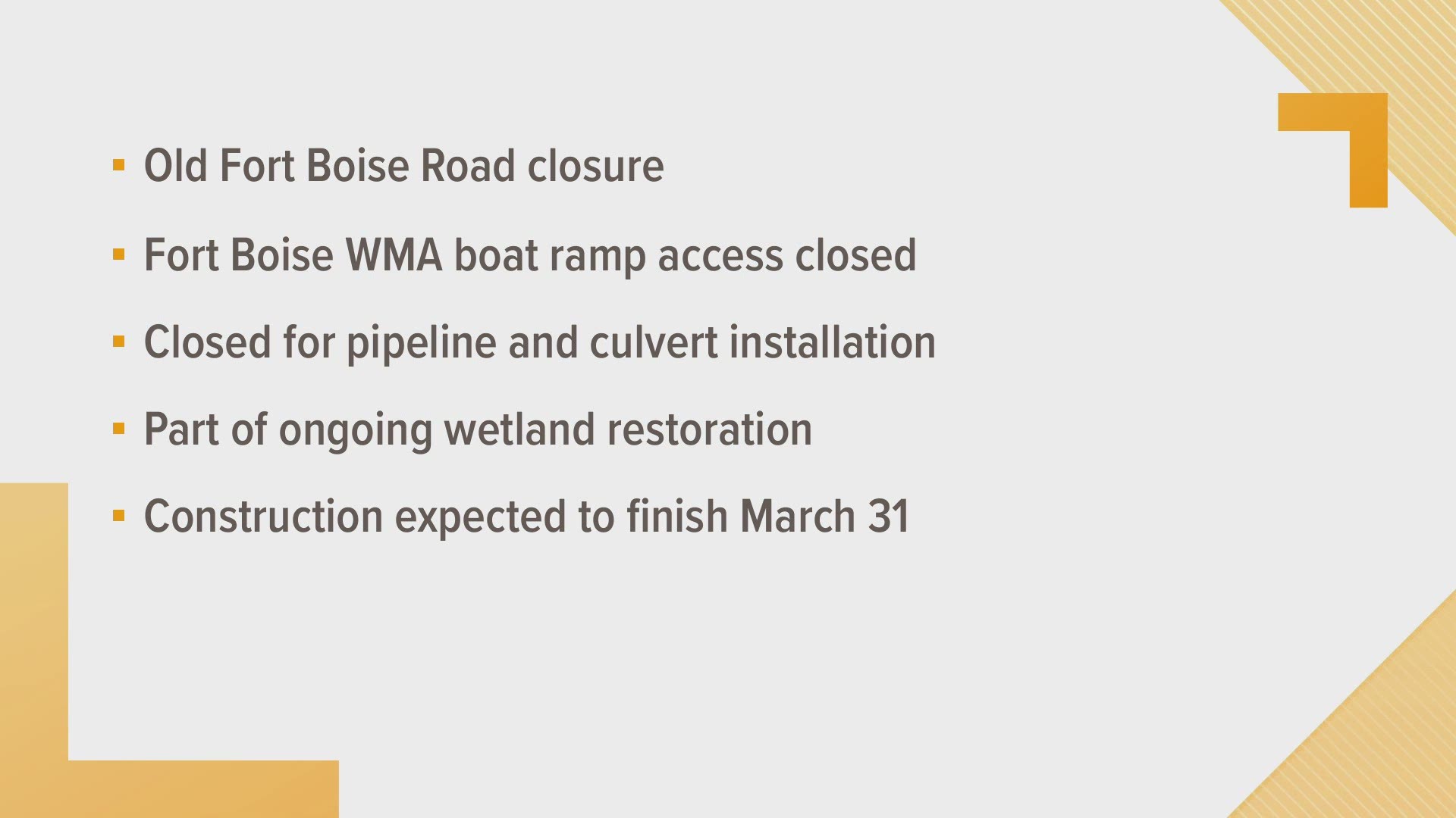The project is part of ongoing wetland restoration efforts at Fort Boise WMA.