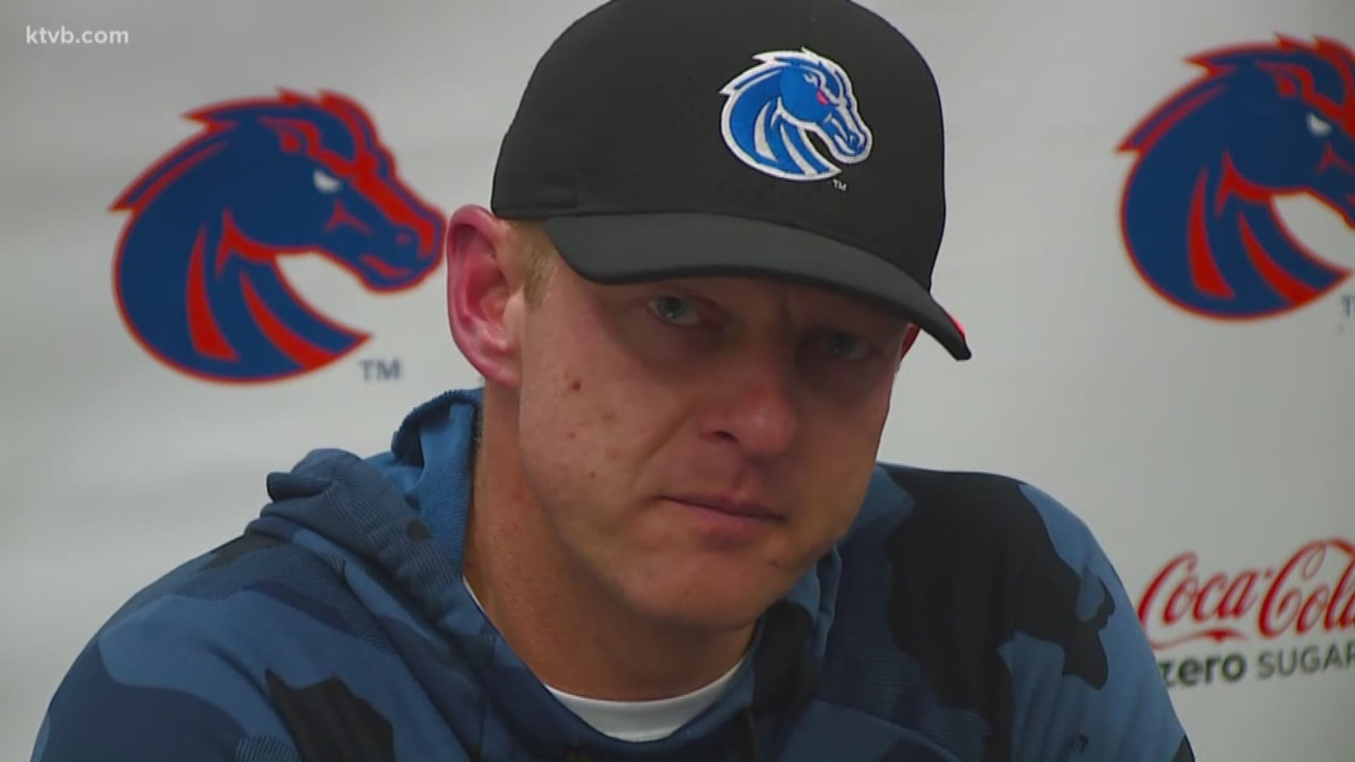 Coach Bryan Harsin talks about the Broncos' 20-17 overtime win against the Wyoming Cowboys on Saturday night.