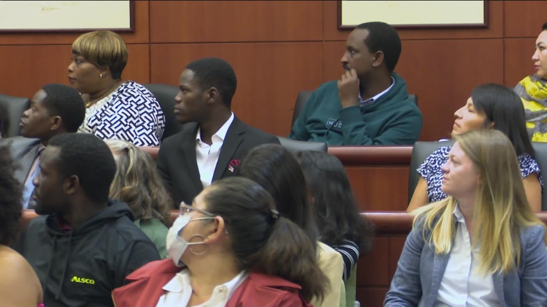 33 people from 17 different countries were sworn in at the federal courthouse Thursday to be naturalized as United States citizens.