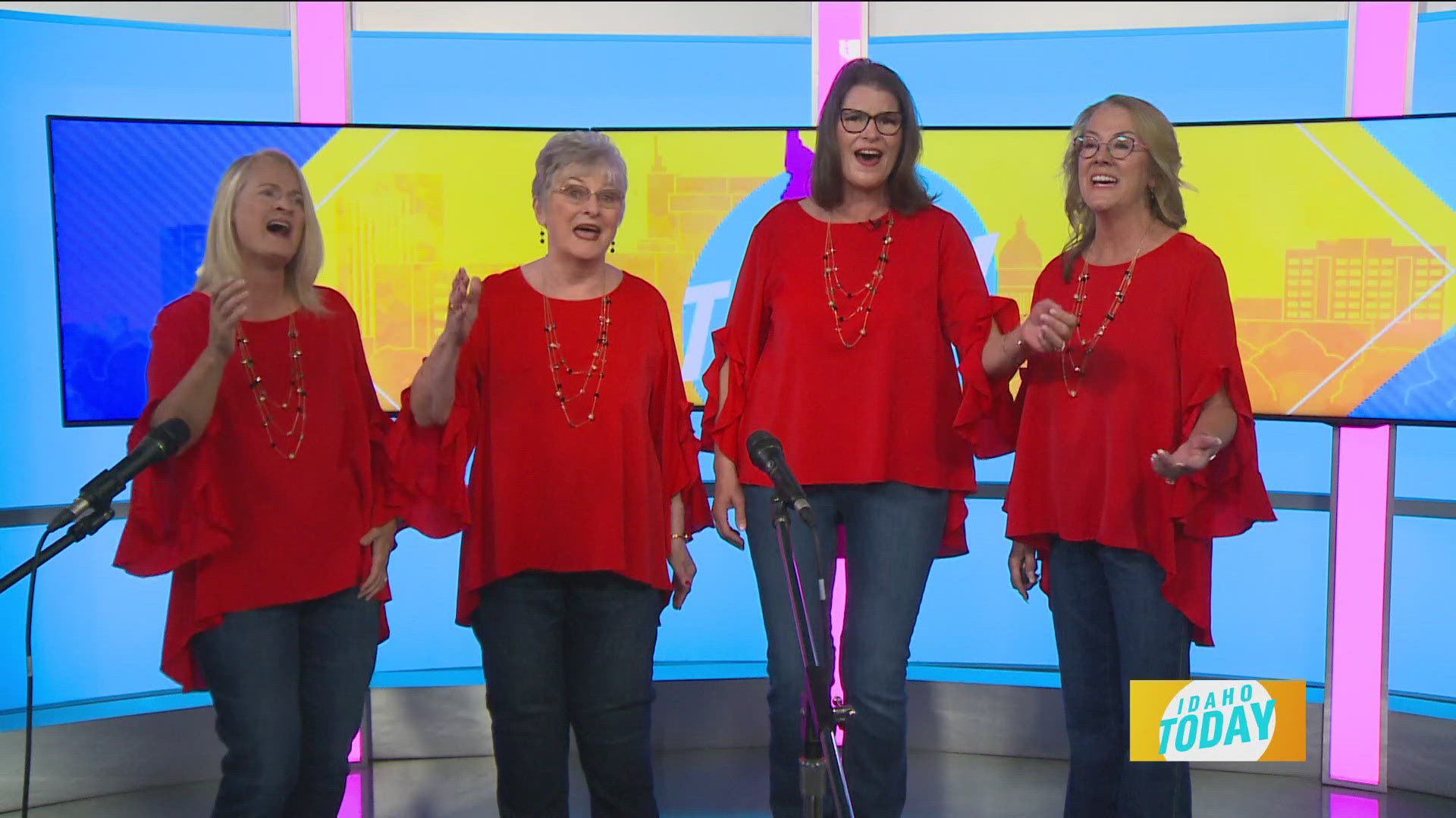 All-woman barbershop quartet Star Harmony Chorus performs in our studio
