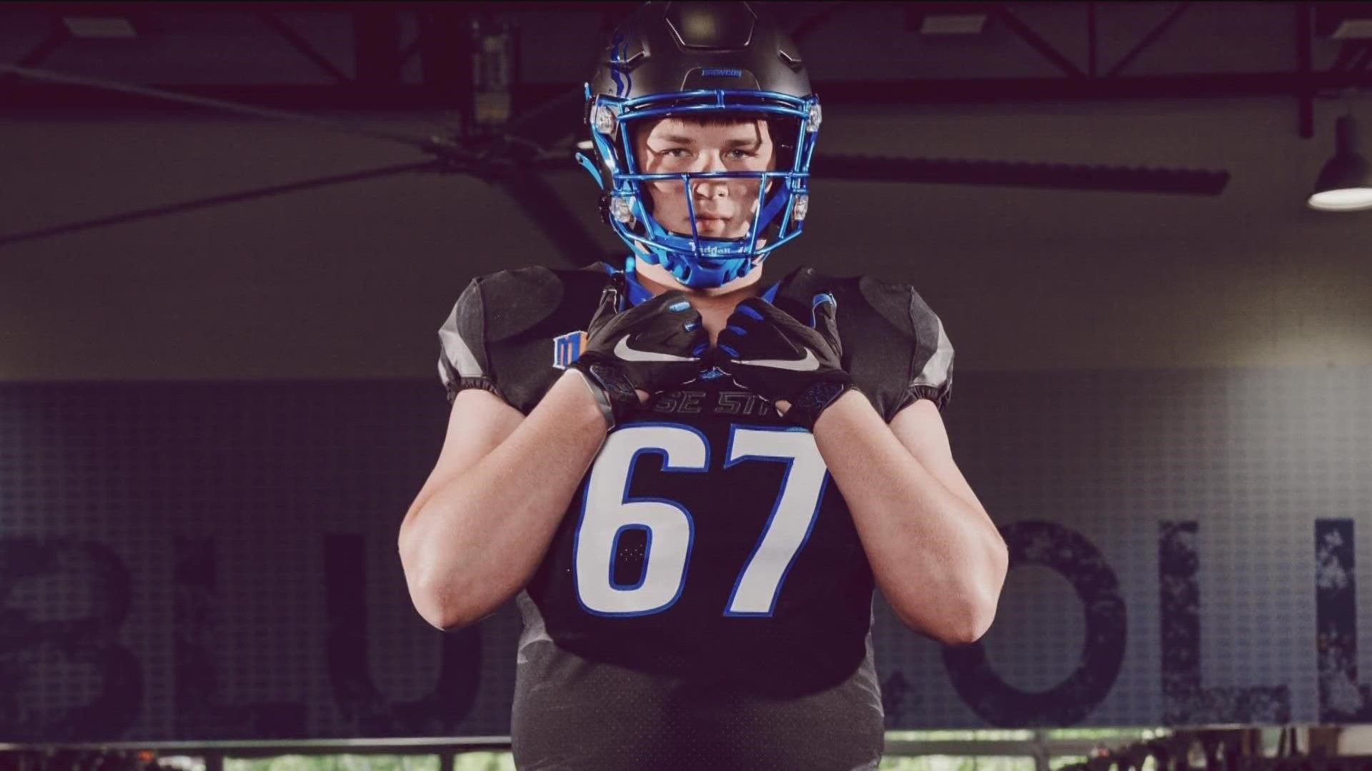 Rasmussen is a 6-5, 300 pound tackle for the Storm. He chose Boise State over offers from San Diego State and others.