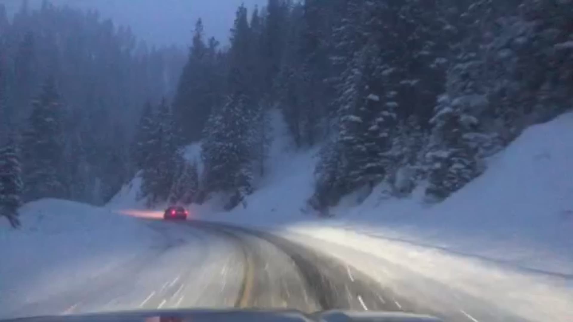KTVB's Mogan Romero shot this video while driving north toward McCall on Idaho 55.
