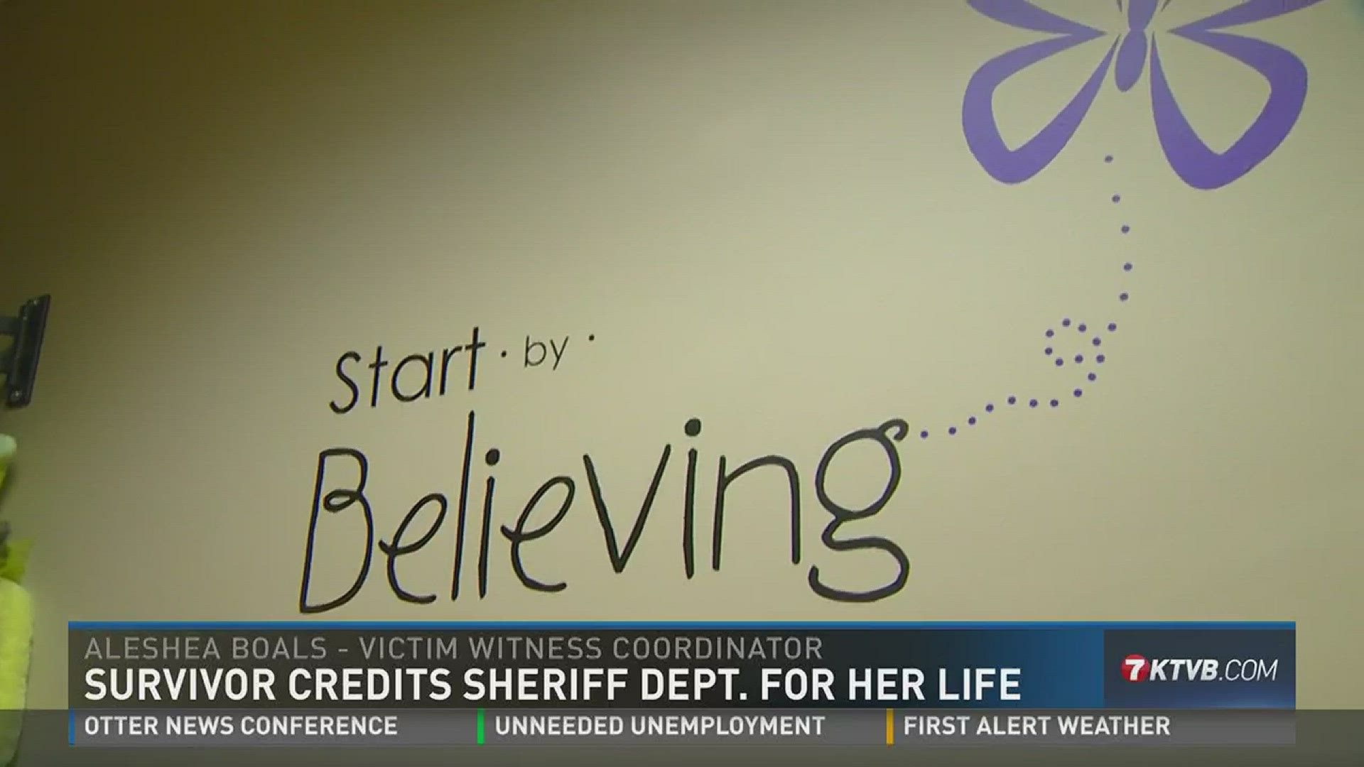Survivor credits sheriff's office for her life.