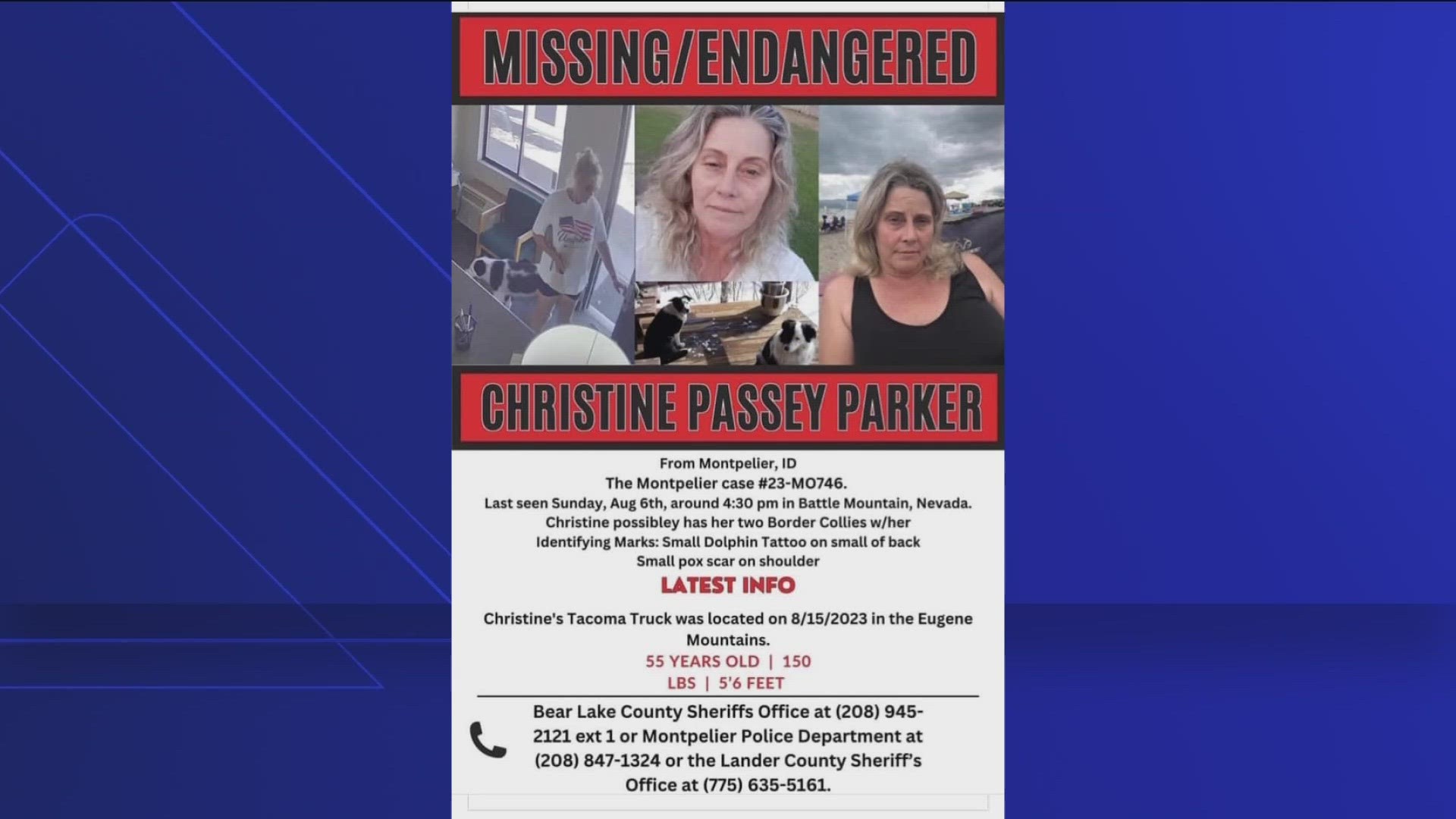 Christine Passey Parker has been missing since early August.