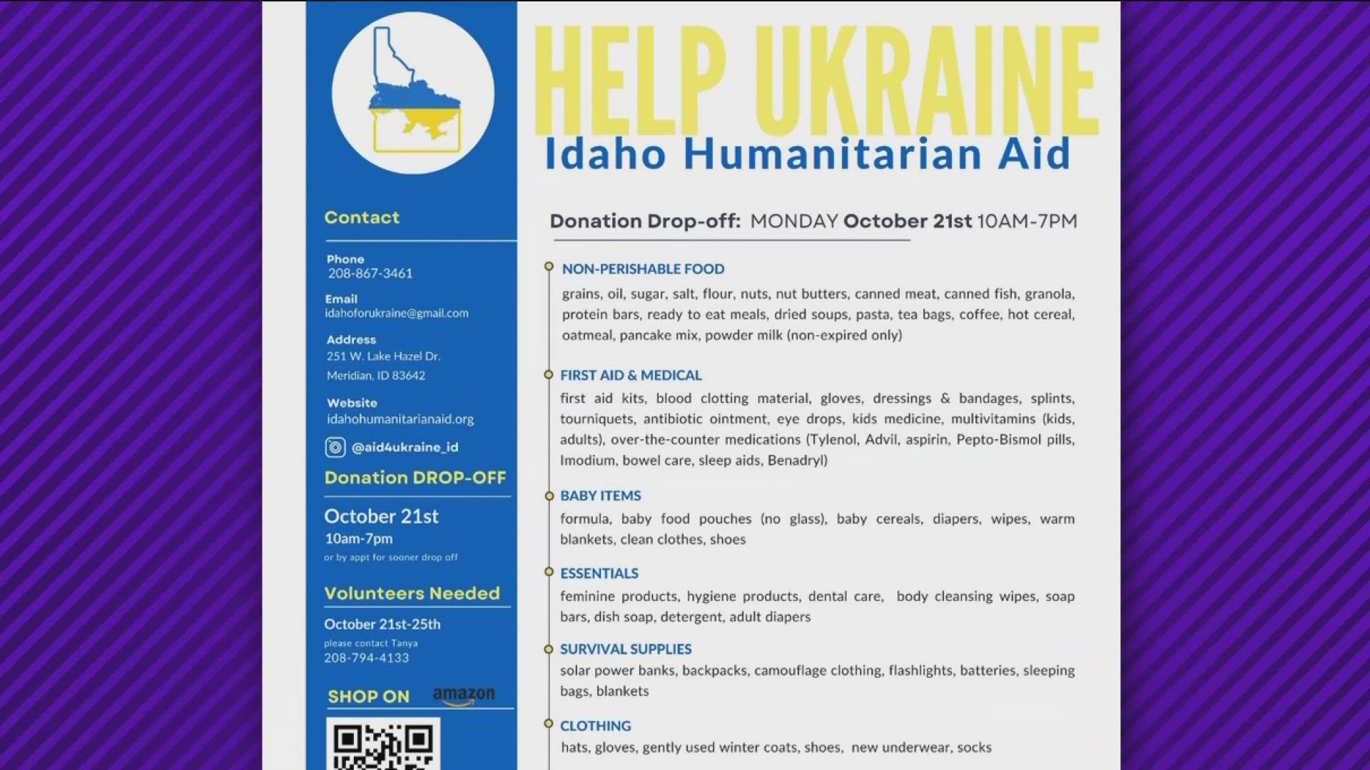 'Help Ukraine' aid drive in Meridian hosted on Monday