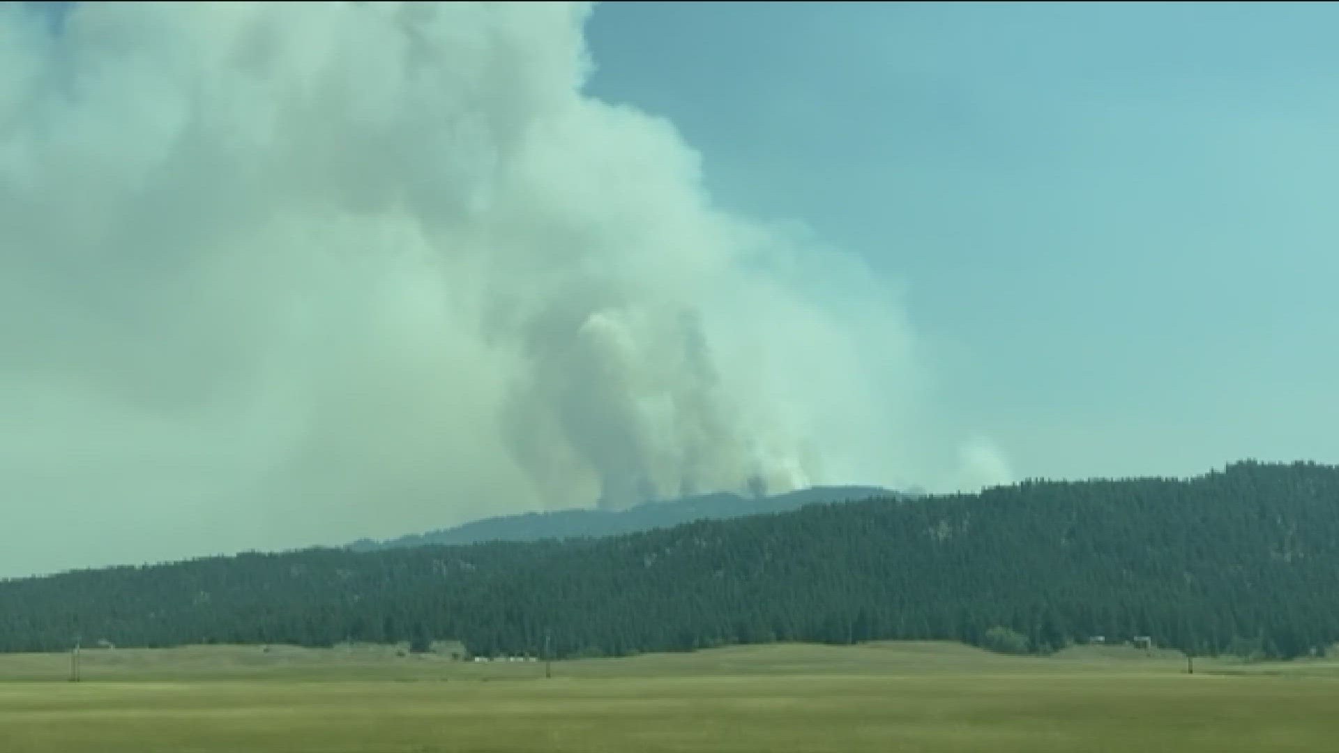 The East Fire is burning in heavy timber roughly 10 miles east of Cascade and is 0% contained.