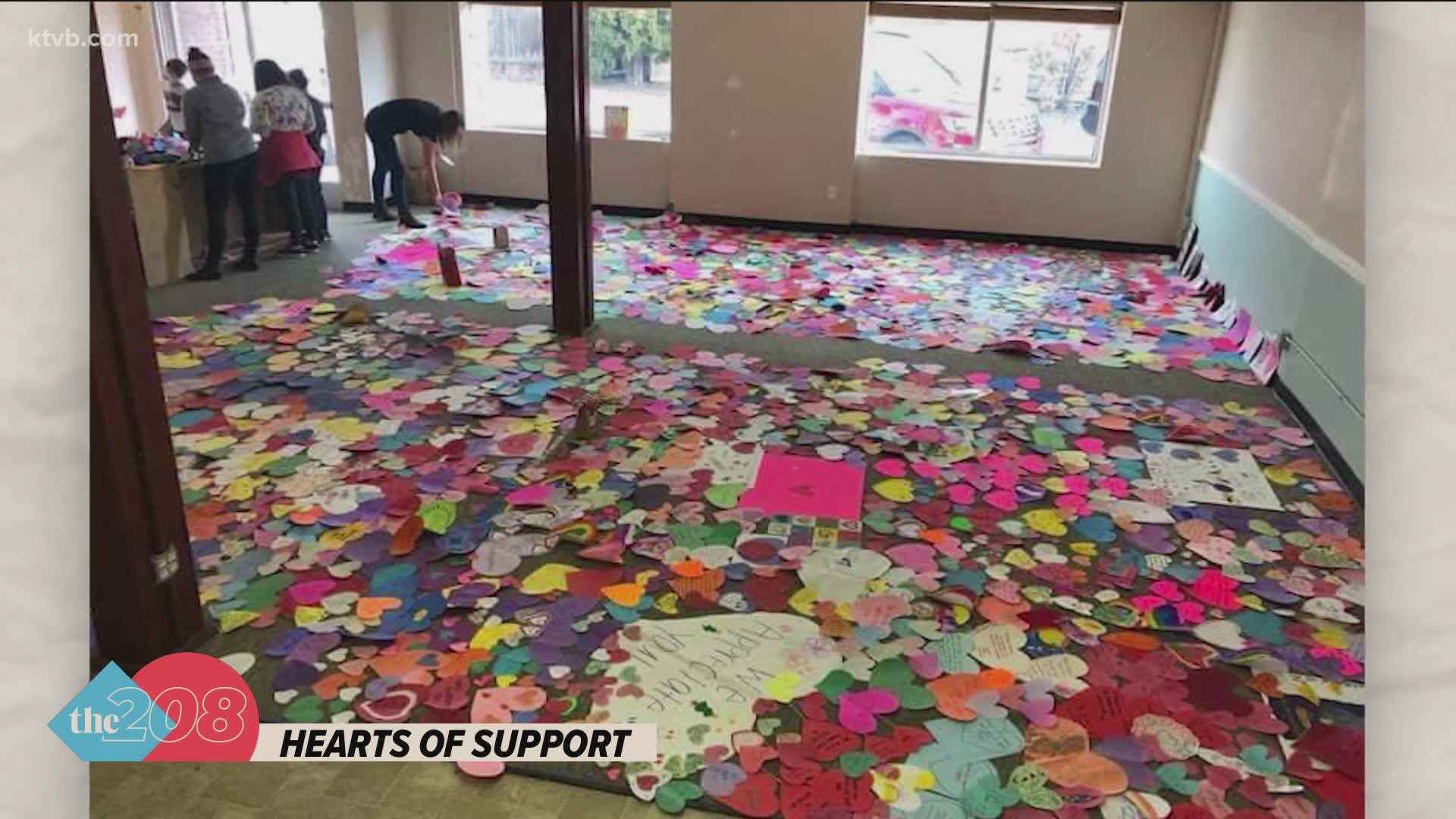 The hundreds of hearts of support showed Lachiondo and McLean that the community is filled with more love than hate.