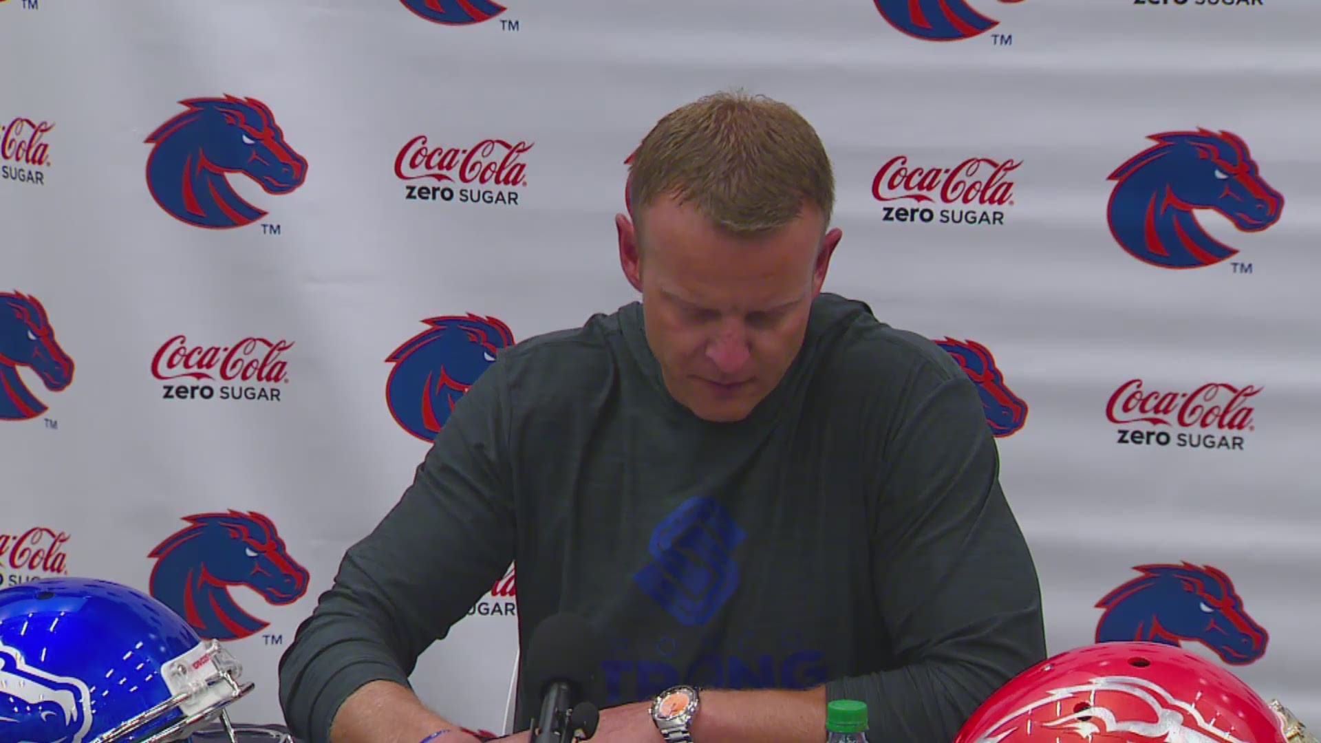 Boise State football coach Bryan Harsin spoke to the media on Monday about his team's loss to Oklahoma State, the benefits of the bye week, and previews Saturday's matchup against Wyoming.