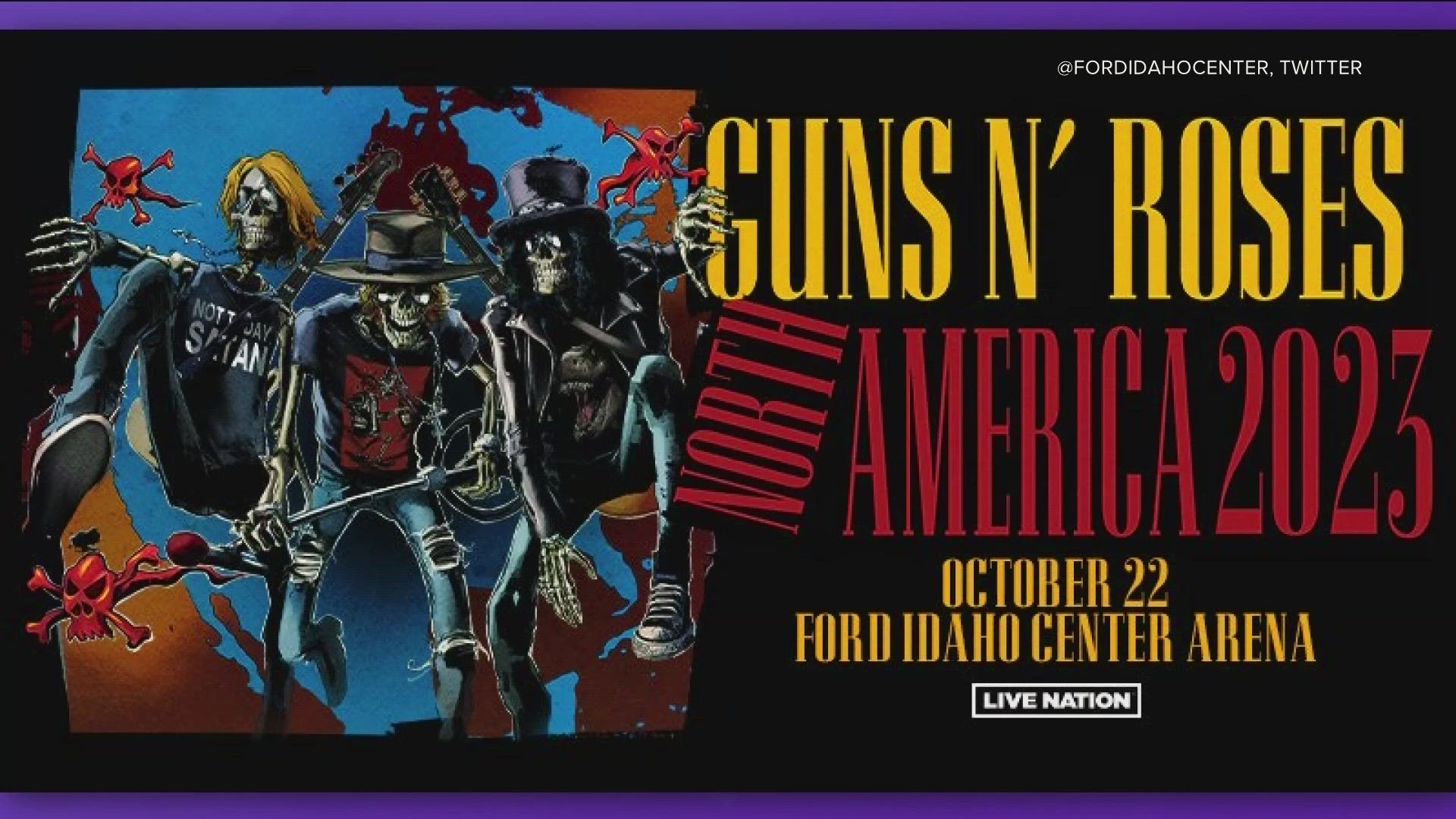 Guns N' Roses announced they will be playing at the Nampa Ford Idaho Center Arena, on October 22.