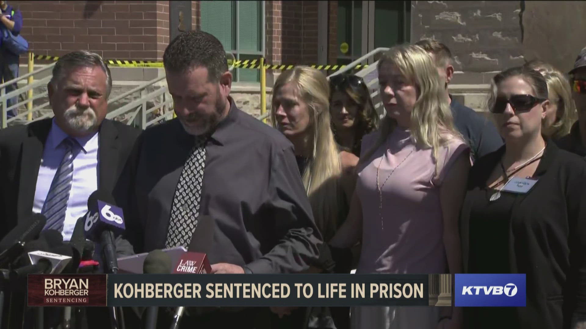 Madison Mogen's stepfather addresses the media following the sentencing of Bryan Kohberger.