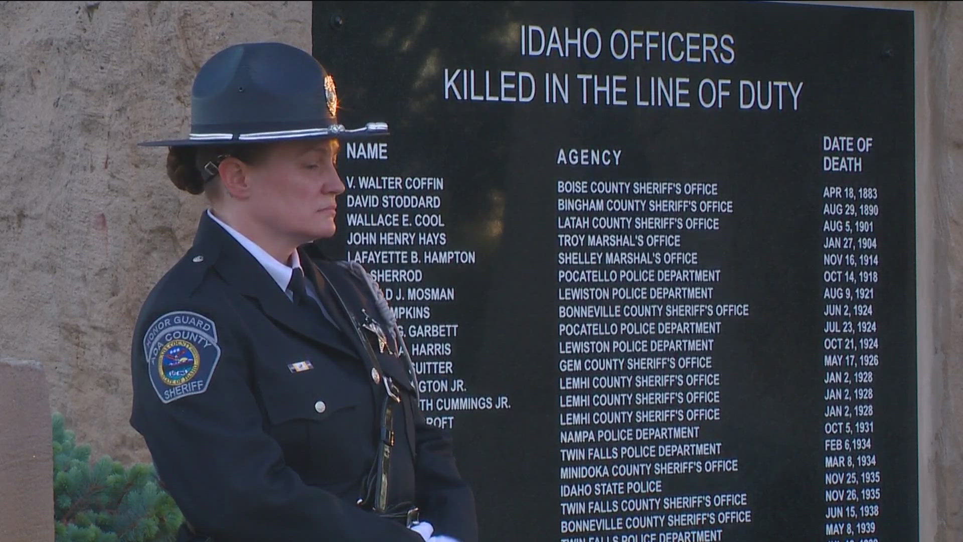 Another memorial ceremony will be held on Thursday at 10 a.m. at Meridan's Idaho Peace Officers' Memorial.