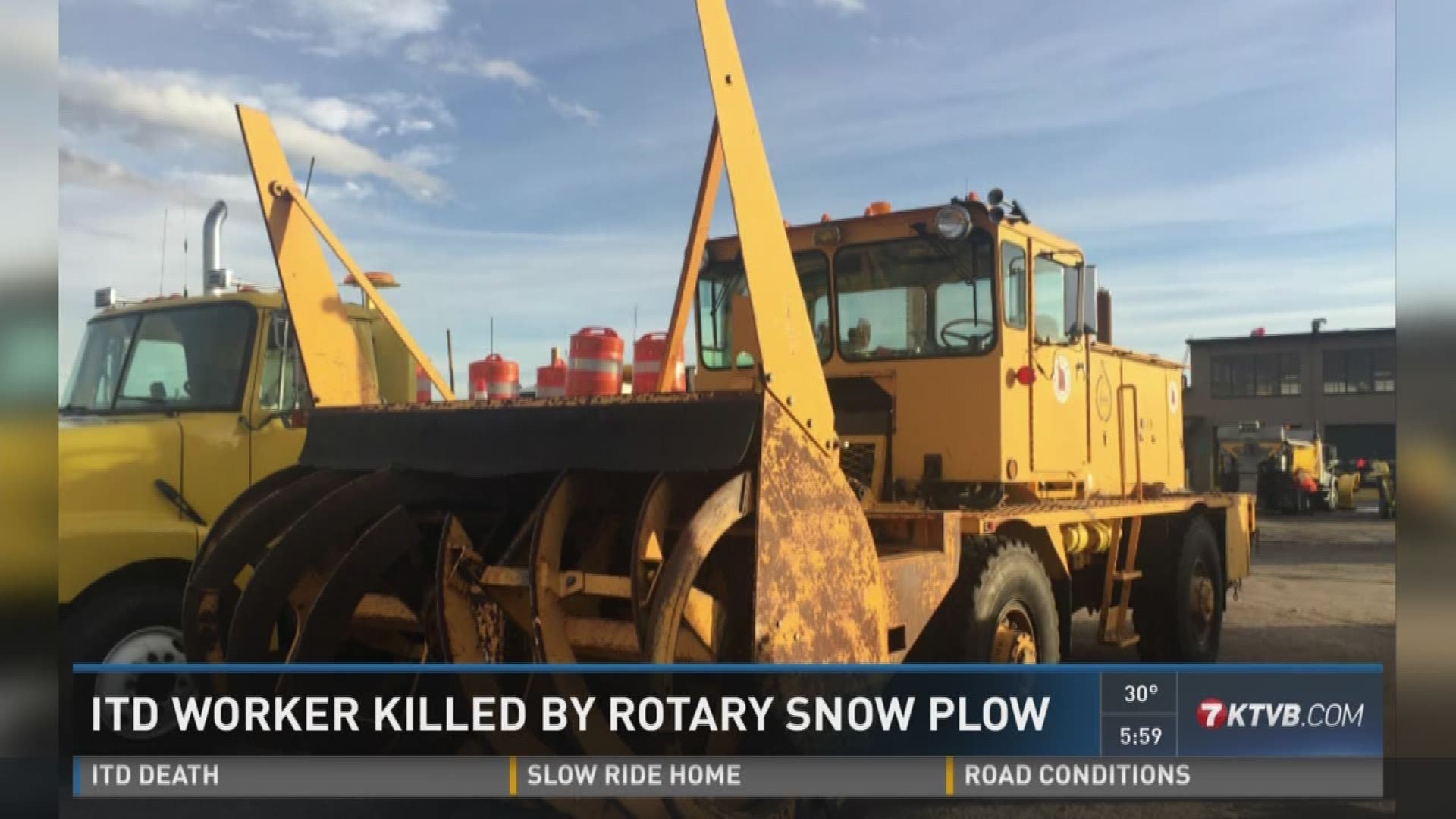 The 62-year-old employee was killed in an accident while clearing snow on Idaho 21.