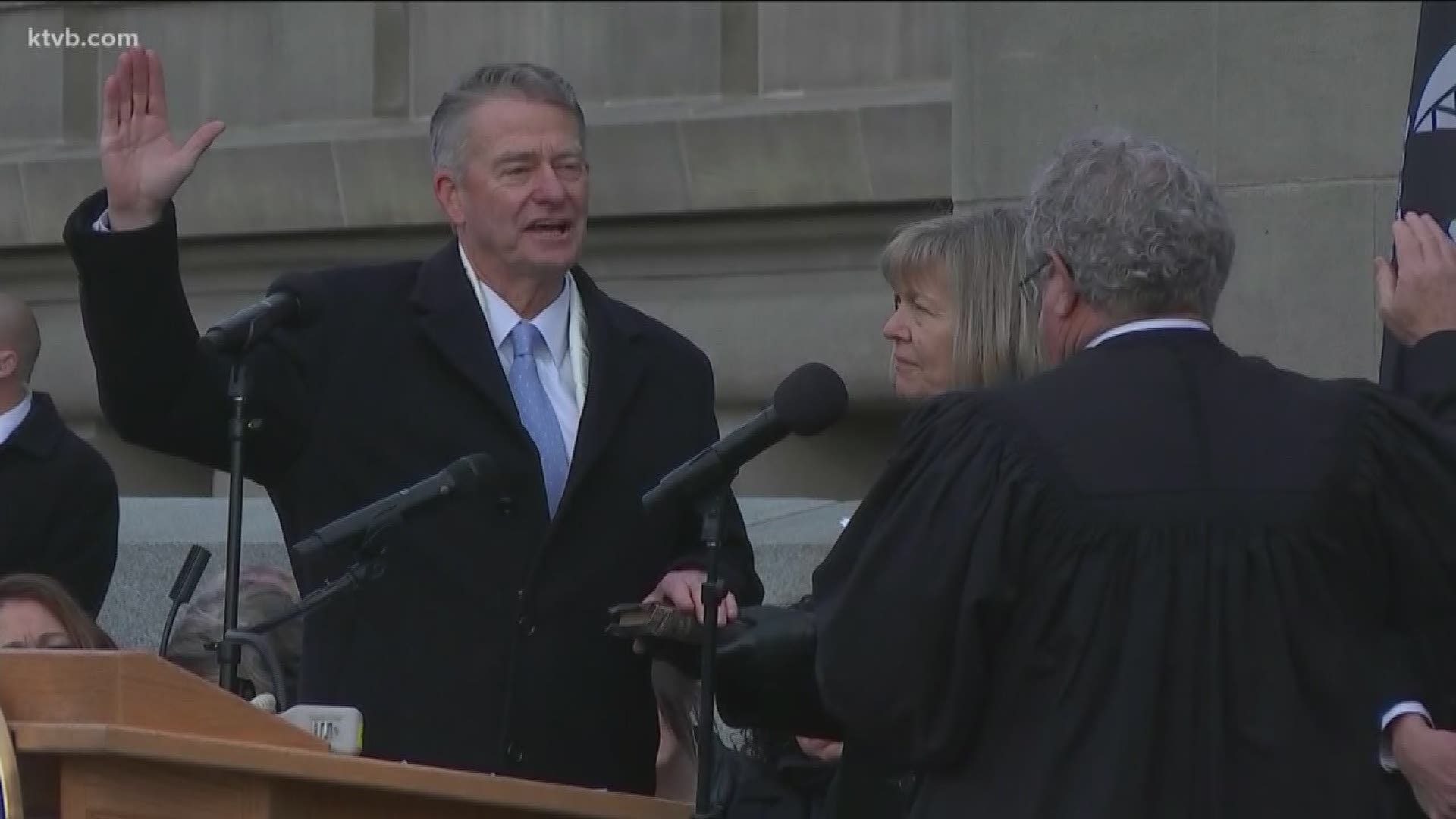 Brad Little was one of seven top elected officials that took the oath of office during Friday's inauguration ceremony in Boise.