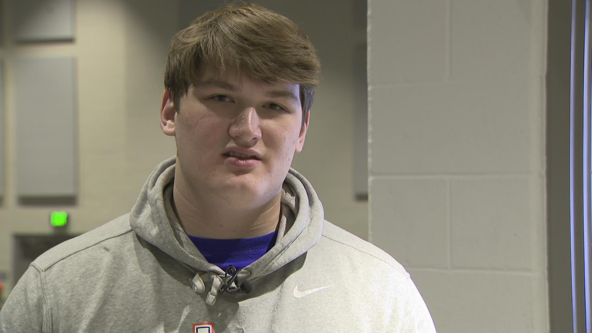 Owyhee High School senior Carson Rasmussen will play for the Boise State University football team as an offensive lineman beginning fall 2023.