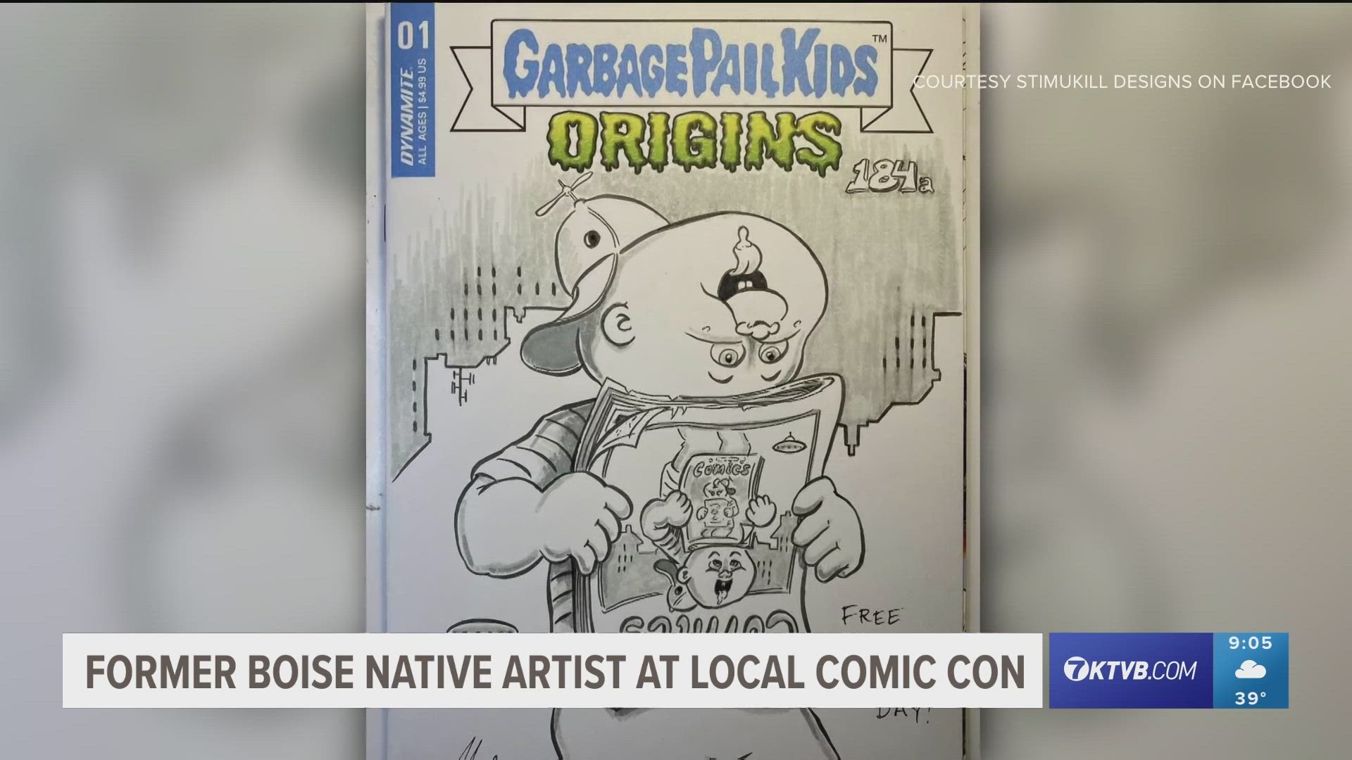 Jeff Cox, a freelance artist who used to live in Boise, creates special one-of-a-kind Garbage Pail Kids sketch cards that go out in random packs.