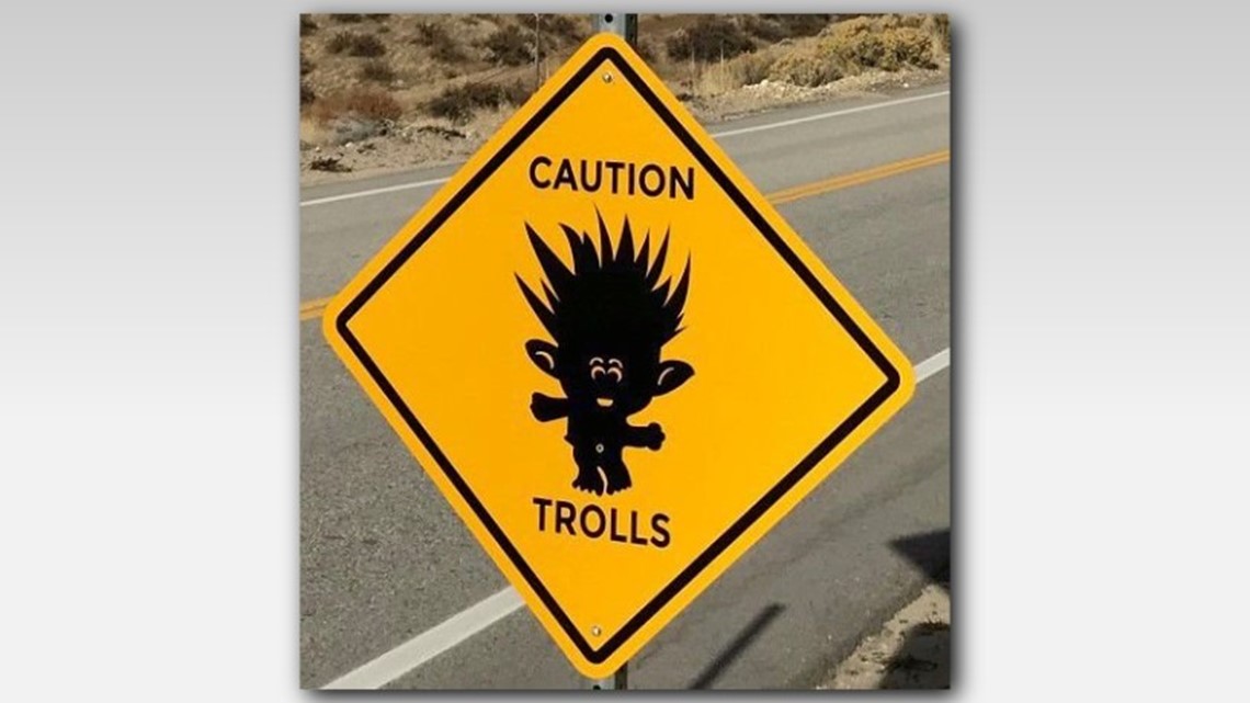 troll road signs