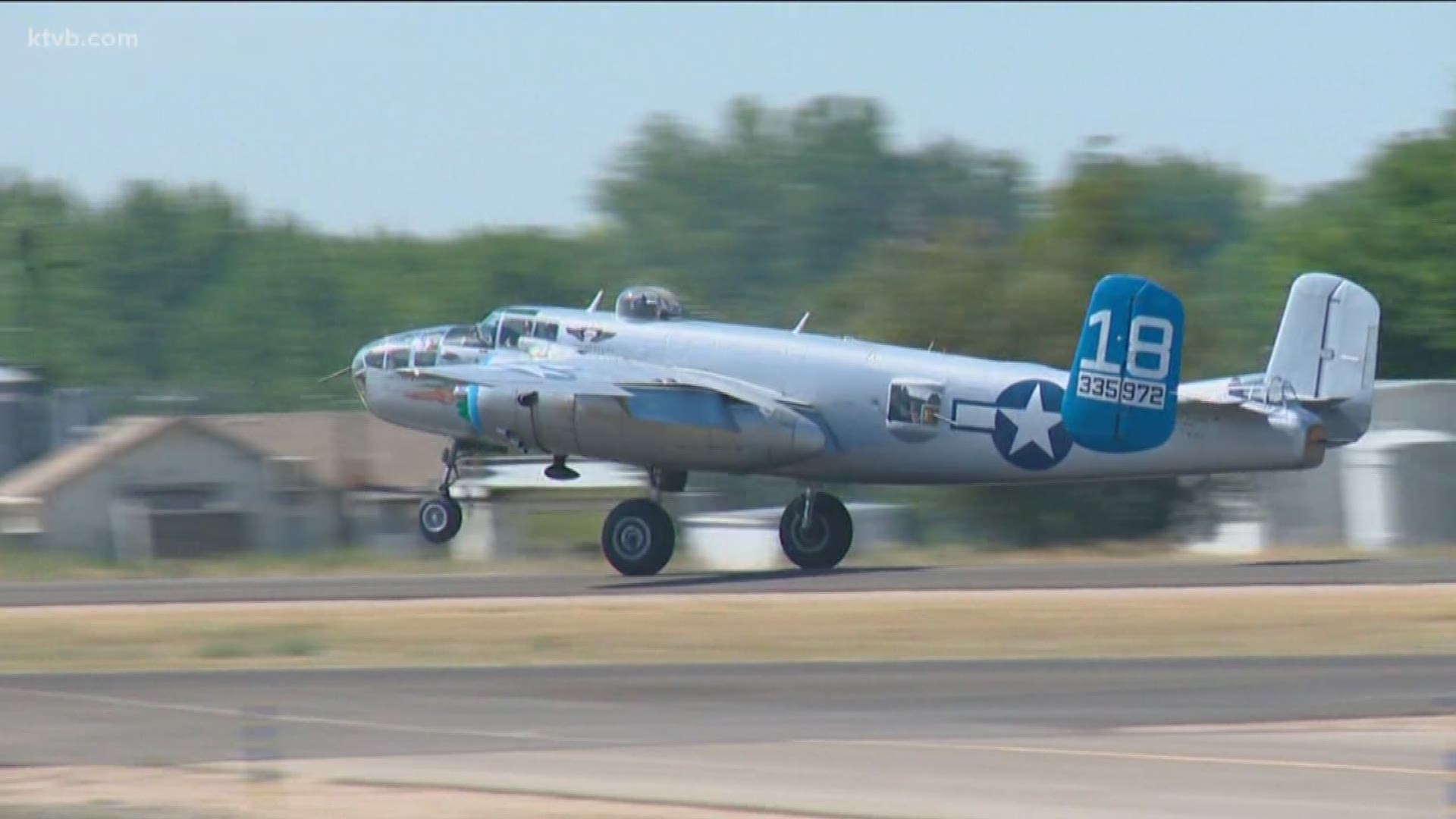 Two World War II-era aircraft arrived at the Nampa Airport on Monday afternoon. The B-17 and B-25 will both be at the airport until Sunday night. Virginia Coburn's husband is very familiar with the B-17 thanks to flying one during World War II. "It just thrills my heart to see these planes come in and know that my husband had flown it," she said.