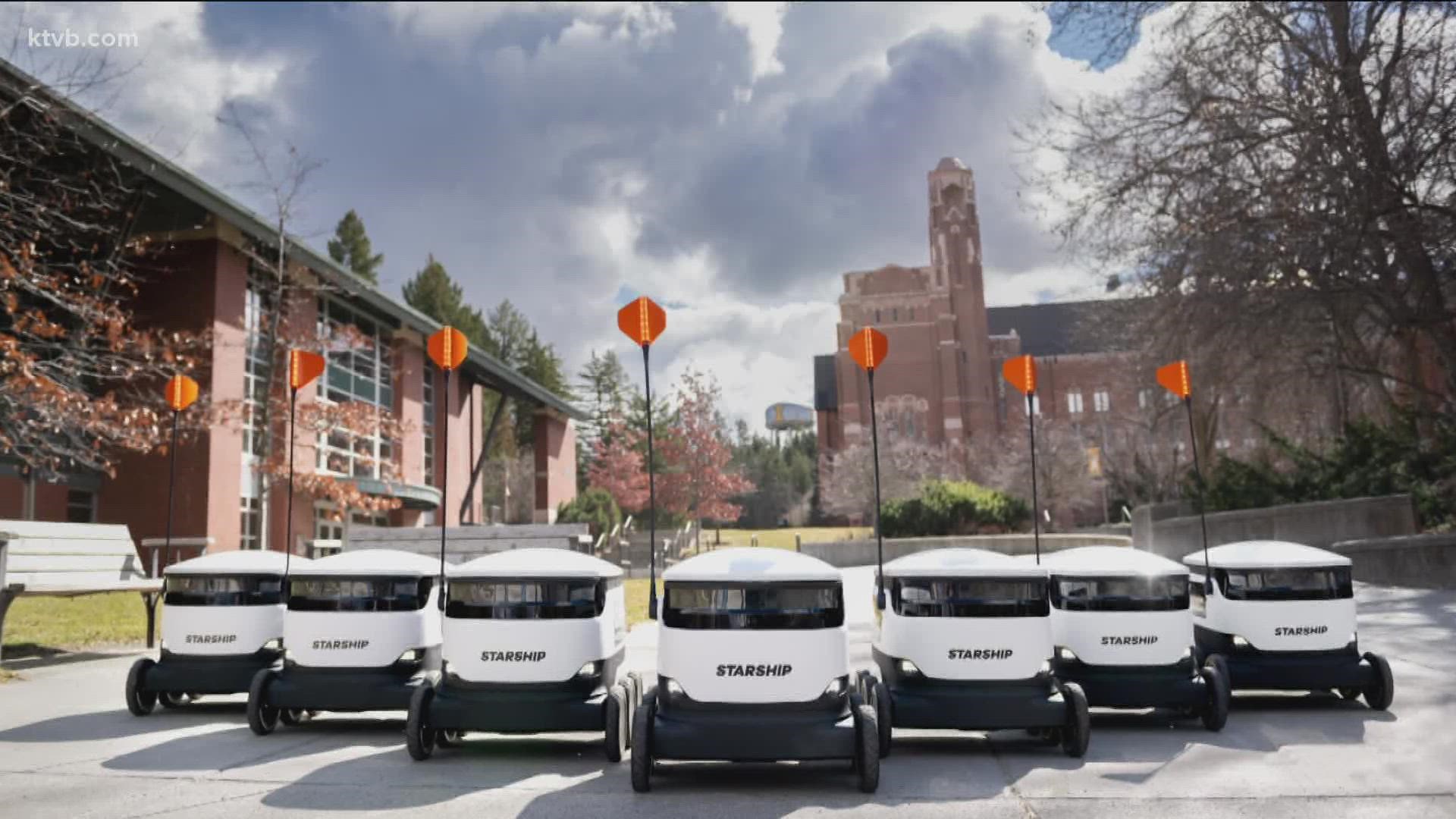 The 15-robot fleet, known as Starship, will deliver food from several Idaho Eats locations to students on the Moscow campus.