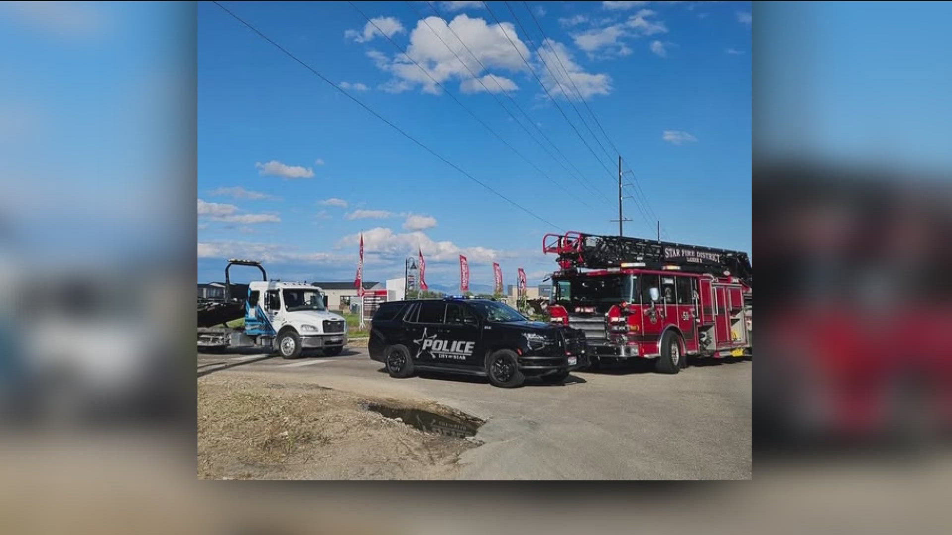 The Middleton-Star Fire Department removed a door, freeing one person who was trapped, before providing medical care to five other people injured at the scene.