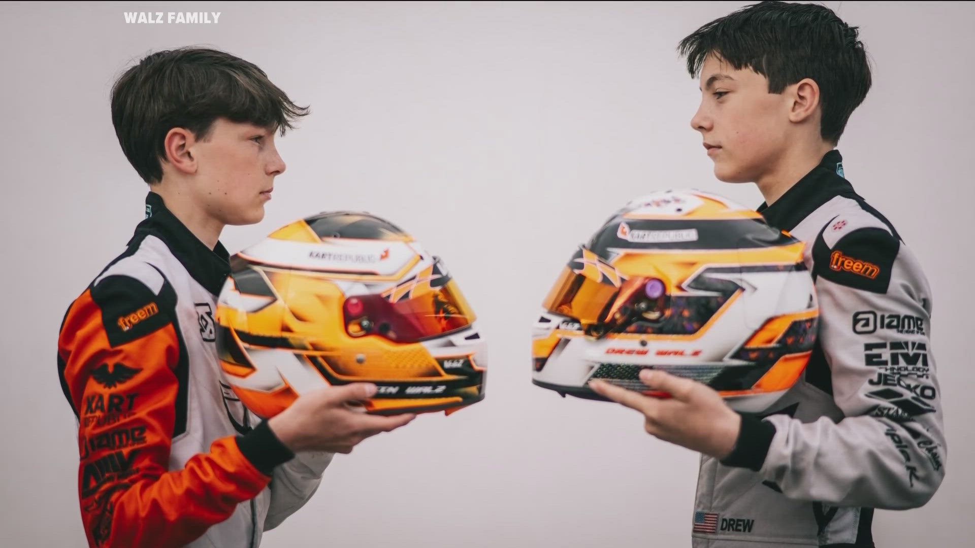 Devin Walz, 14, and Drew Walz, 12, are two of the top-ranked Americans in international Go-Karting.