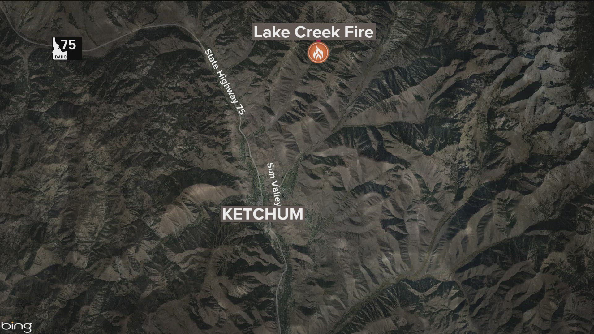 The fire is just north of Ketchum and has burned about 150 acres. 