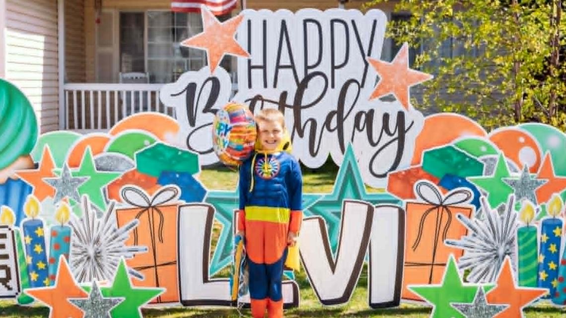 Six-year-old leukemia survivor Levi Hillius received a heartwarming drive-by birthday celebration in Caldwell after his mother's TikTok plea went viral.