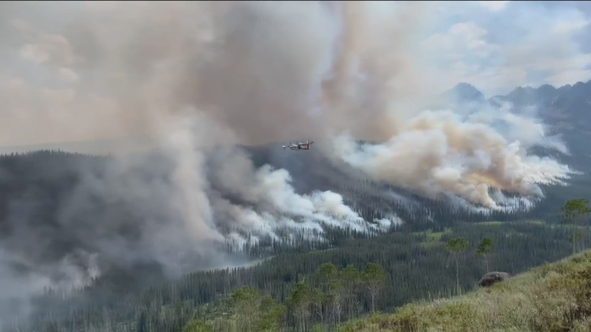 The fire is destroying the area in peak season and locals are worried. It has now burned over 68,000 acres.