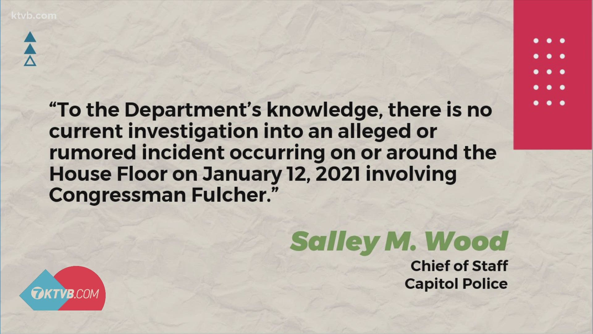 Following a report from a HuffPost reporter last week, Capitol Police confirmed Thursday the Idaho congressman is not under investigation.